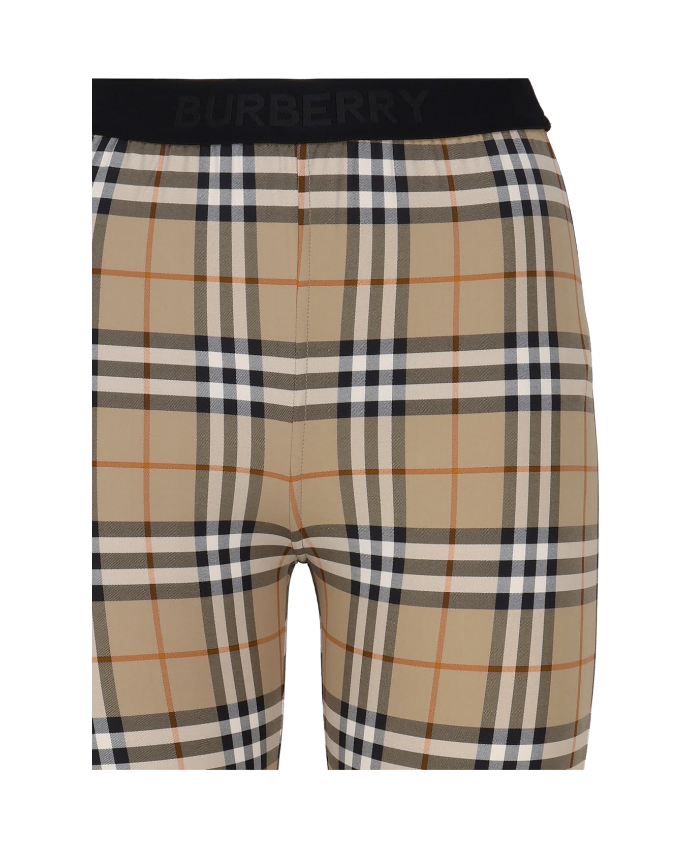 Burberry Tartan Pattern Trousers - Beige