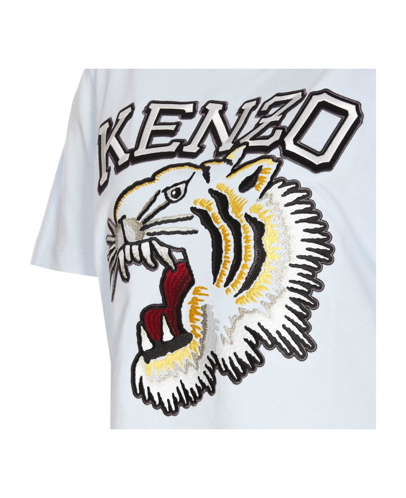 Kenzo T-shirt With Tiger Embroidery - LIGHT BLUE
