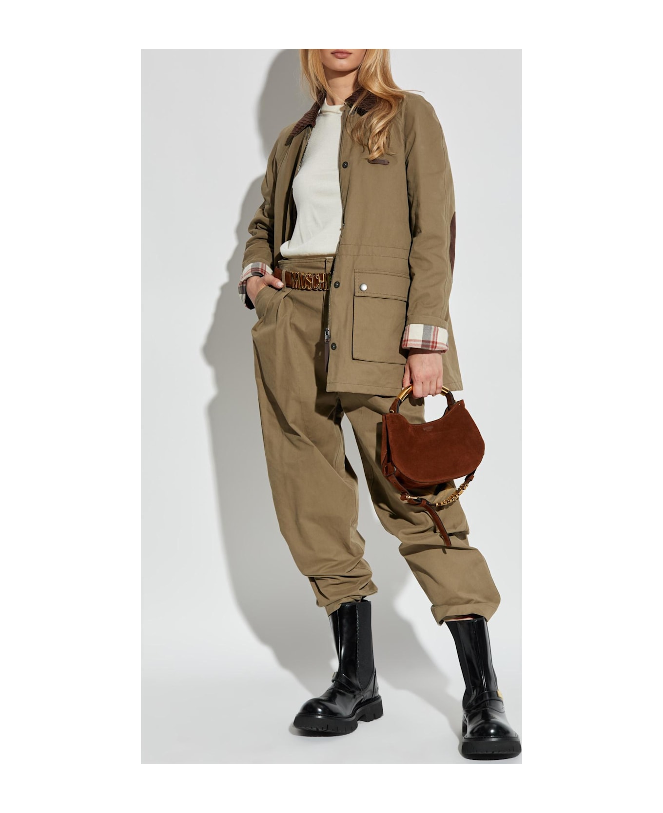 Moschino Coat With Collar - GREEN