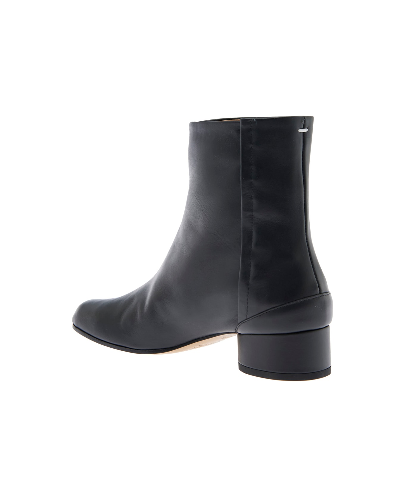 Maison Margiela 
tabi
 Black Ankle Boots In Leather Woman - Black