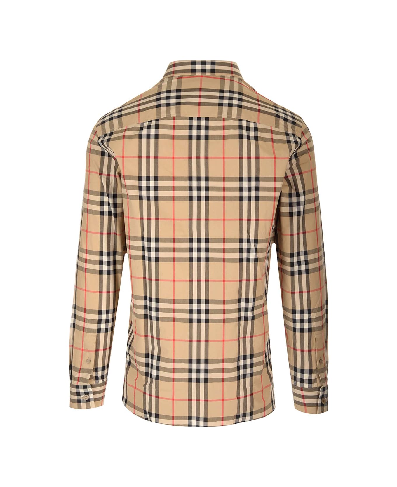Burberry Cotton Shirt With Check Pattern - Beige
