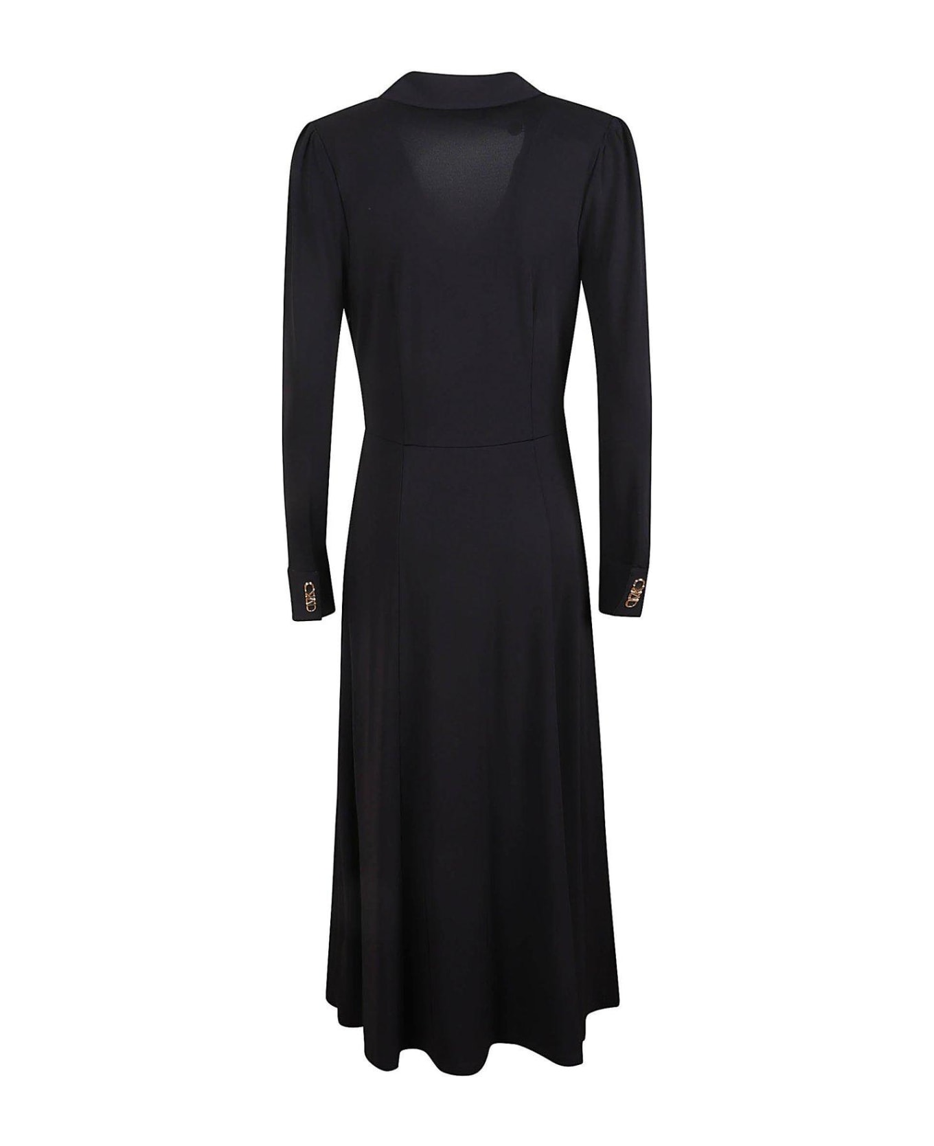 Michael Kors V-neck Long-sleeved Maxi Dress - Black