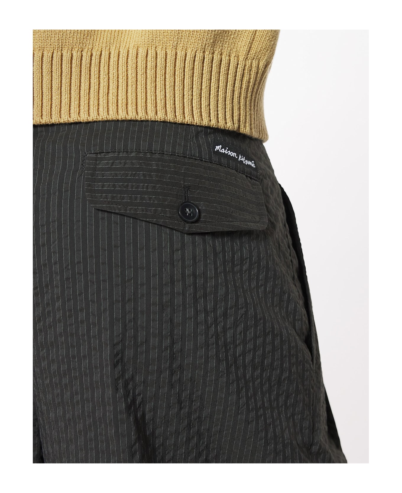 Maison Kitsuné Relaxed Pleated Pants - Ranger Green
