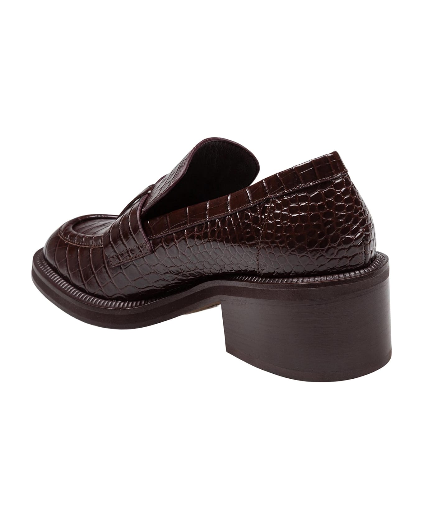 Jimmy Choo Tylor Loafer In Crocodile Print Leather, Chocolate Color - Chocolate