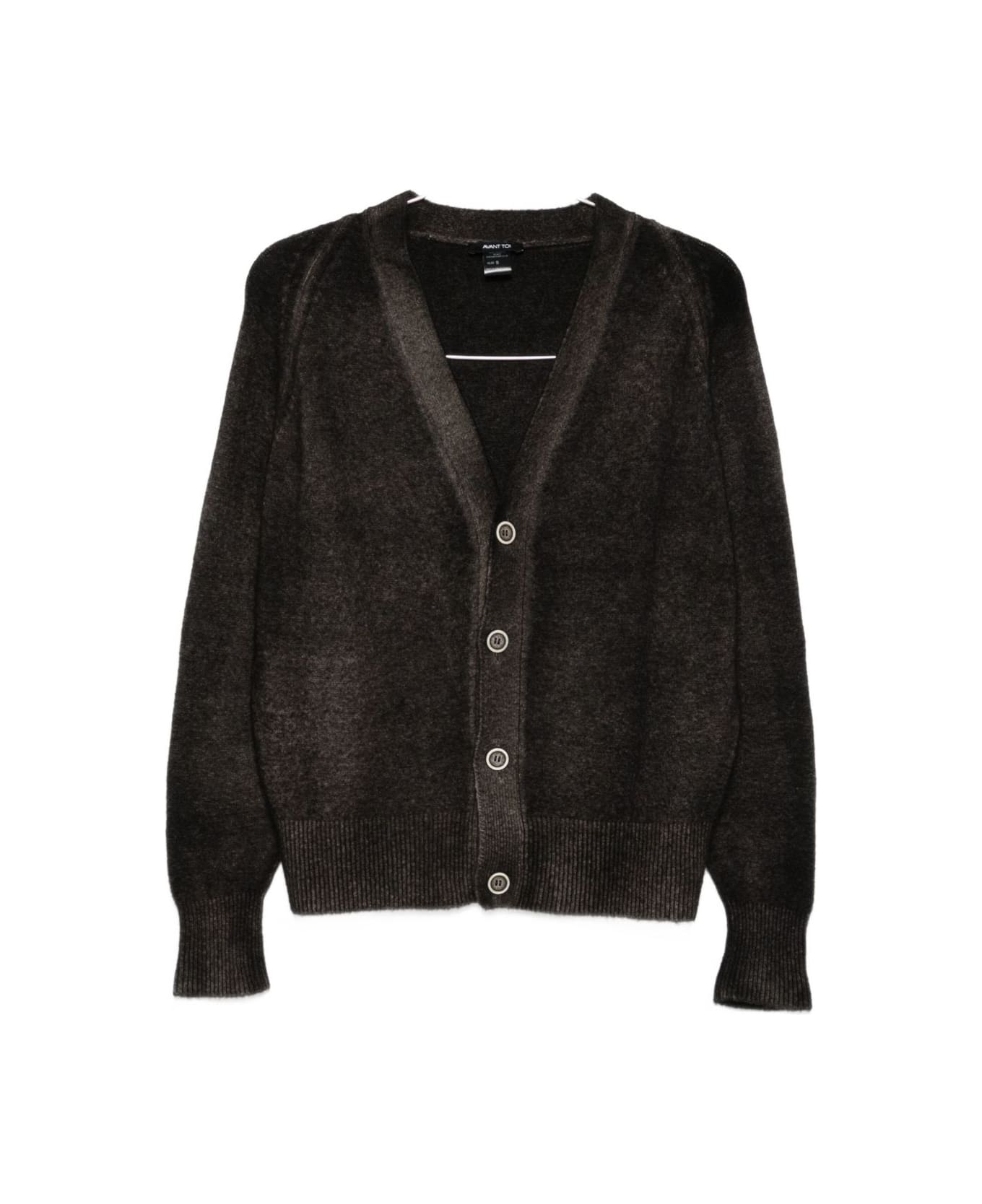 Avant Toi Wool And Cashmere V-necked Cardigan - Brown