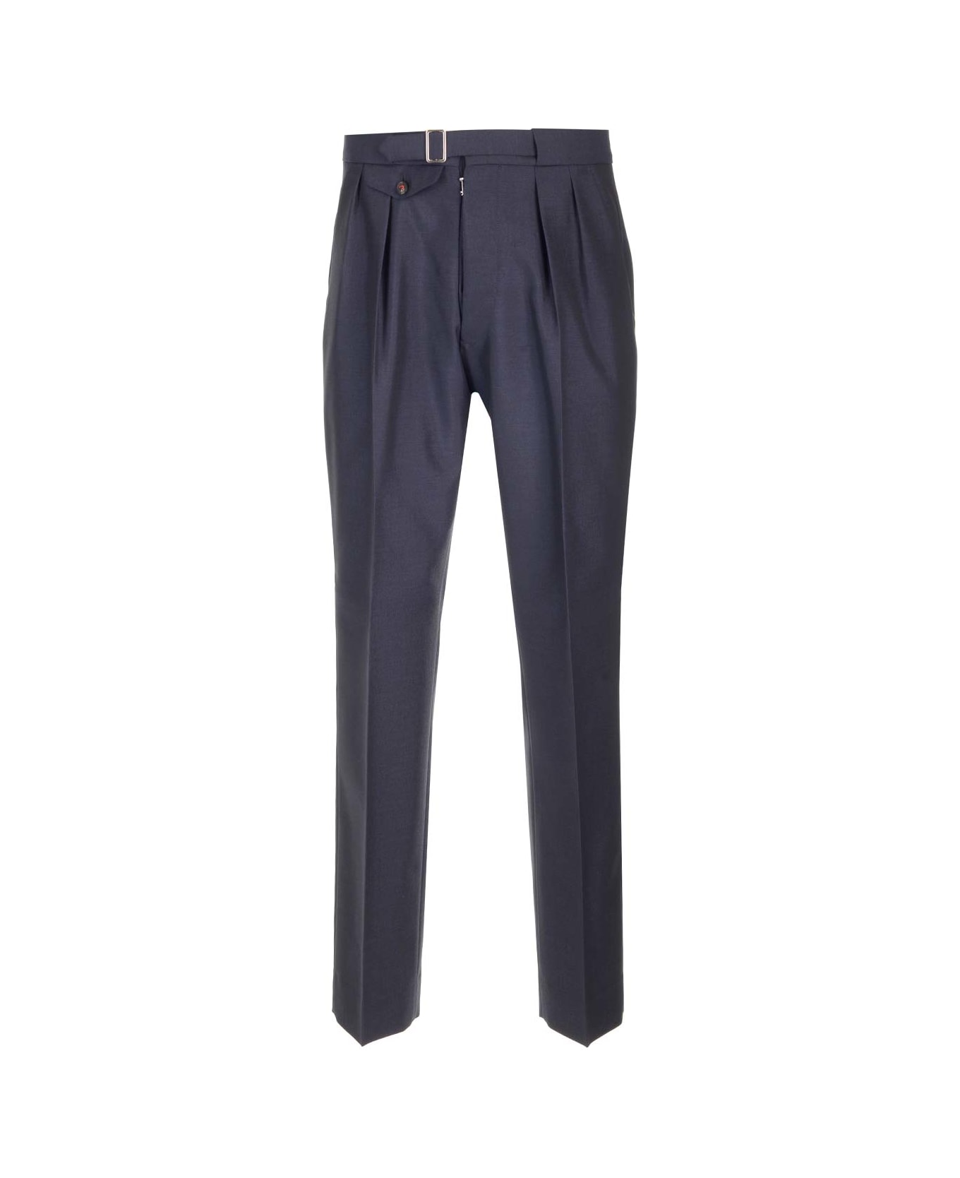 Maison Margiela Blue Wool And Mohair Trousers - Navy