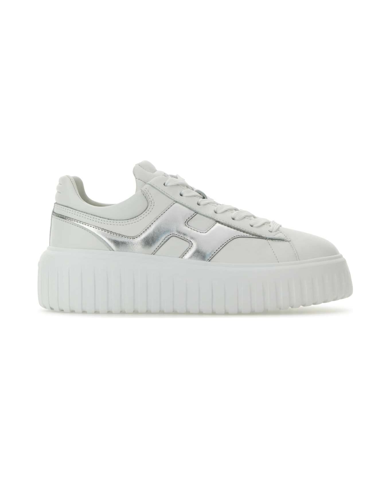 Hogan White Nappa Leather H-stripes Sneakers - B001B200