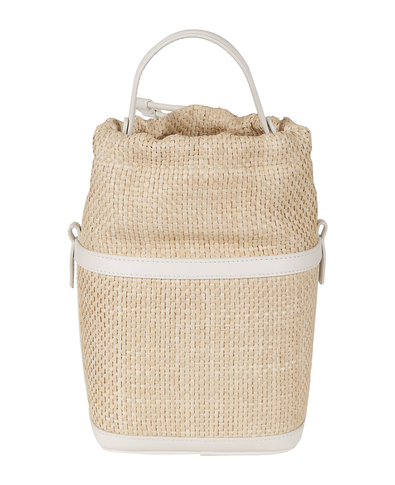 Maison Margiela Logo Patched Woven Bucket Bag - Natural/Dirty White トートバッグ