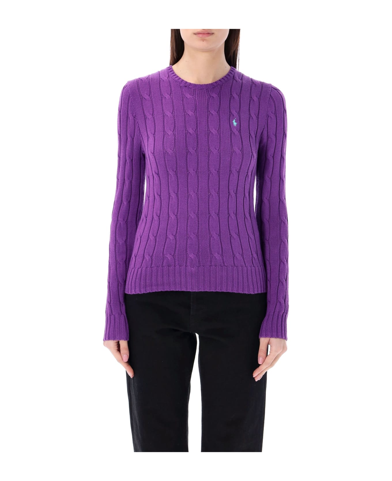 Polo Ralph Lauren Cable-knit Cotton Crewneck Sweater - PALOMA PURPLE