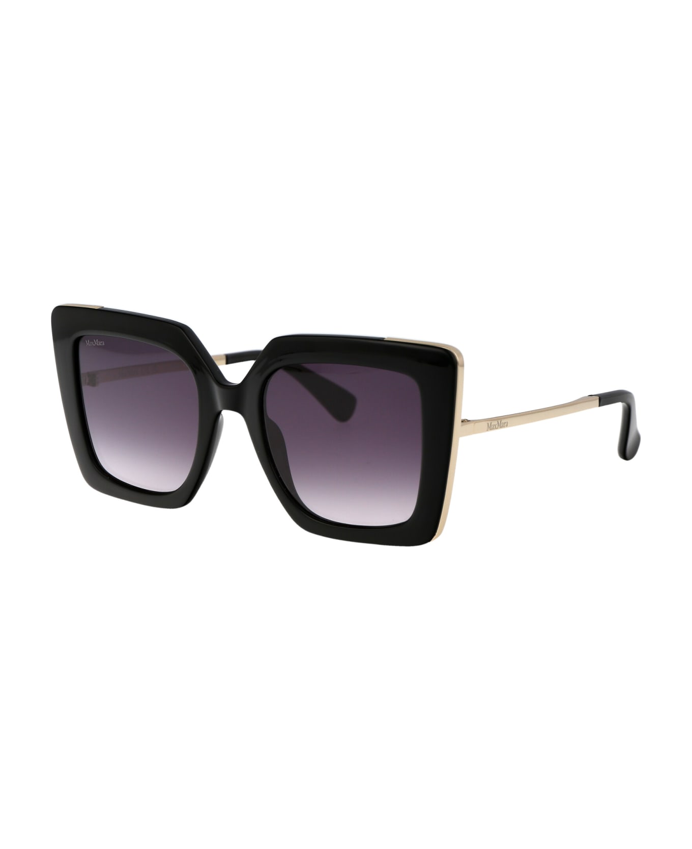 Max Mara Design4 Sunglasses - 01B Nero Lucido/Fumo Grad サングラス