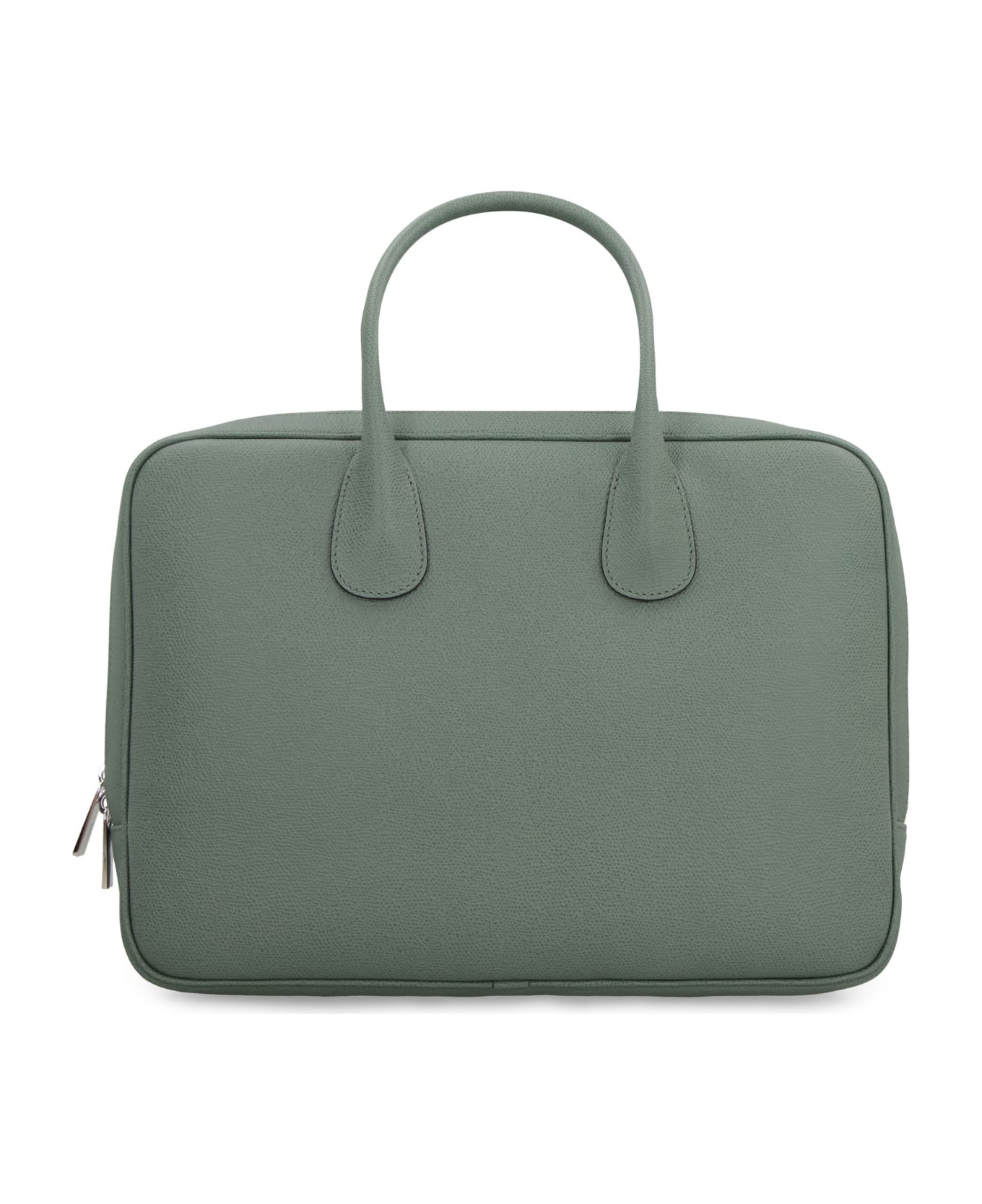 Valextra My Logo Leather Briefcase - green