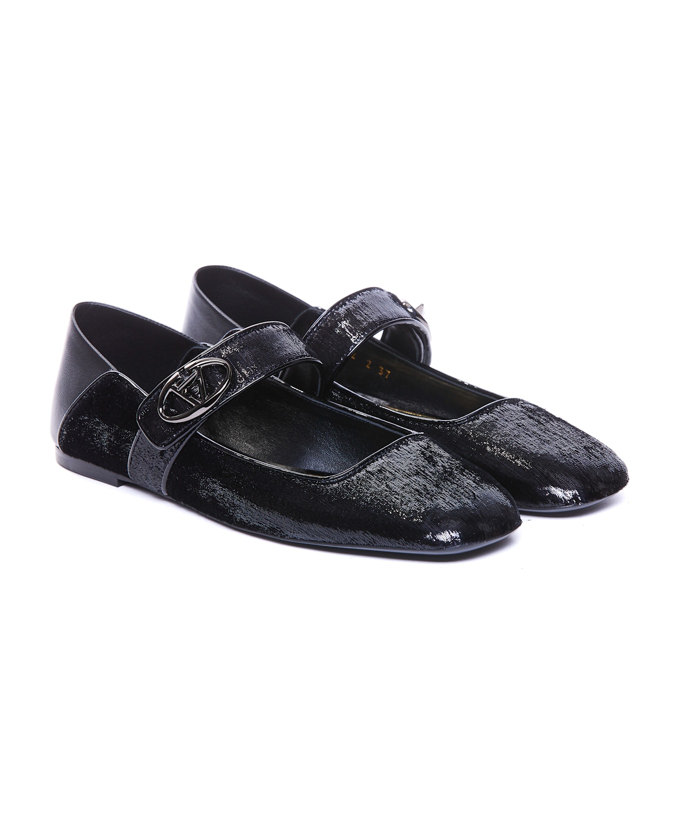 Valentino Garavani Mary-jane Vlogo Locker Flats - Black