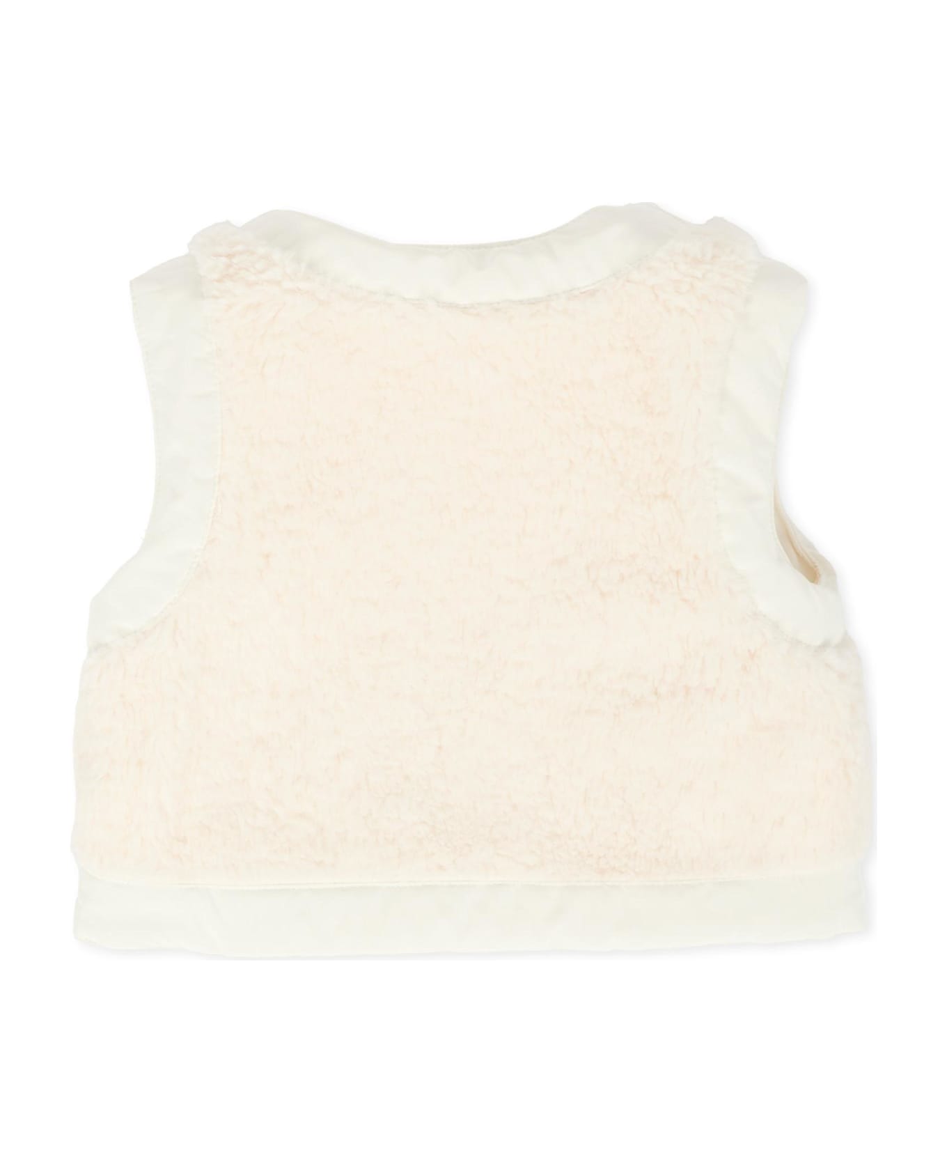 Chloé White Reversible Vest For Baby Girl With Logo - White