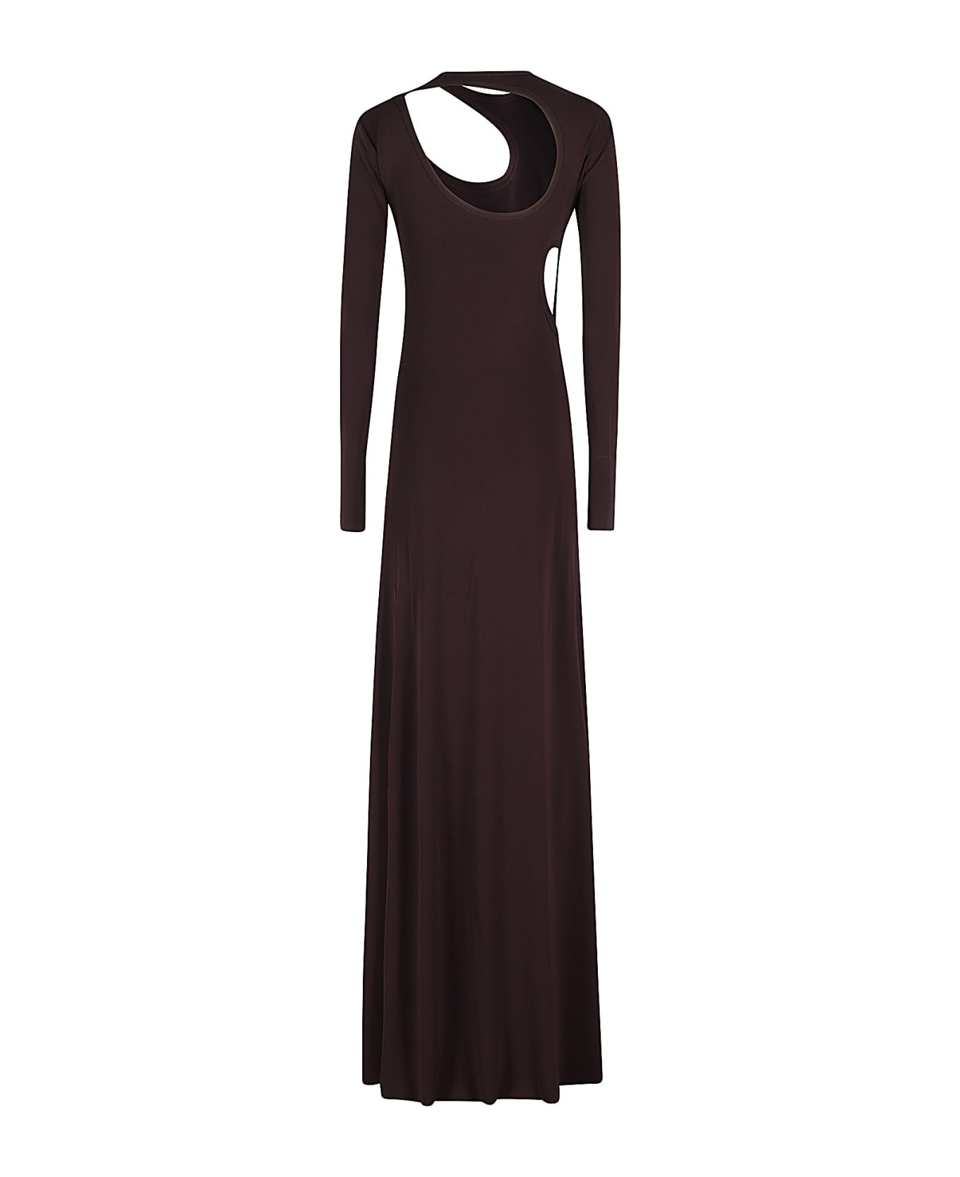 Victoria Beckham Cut Out Jersey Floorlength Dress - Deep Mahogany