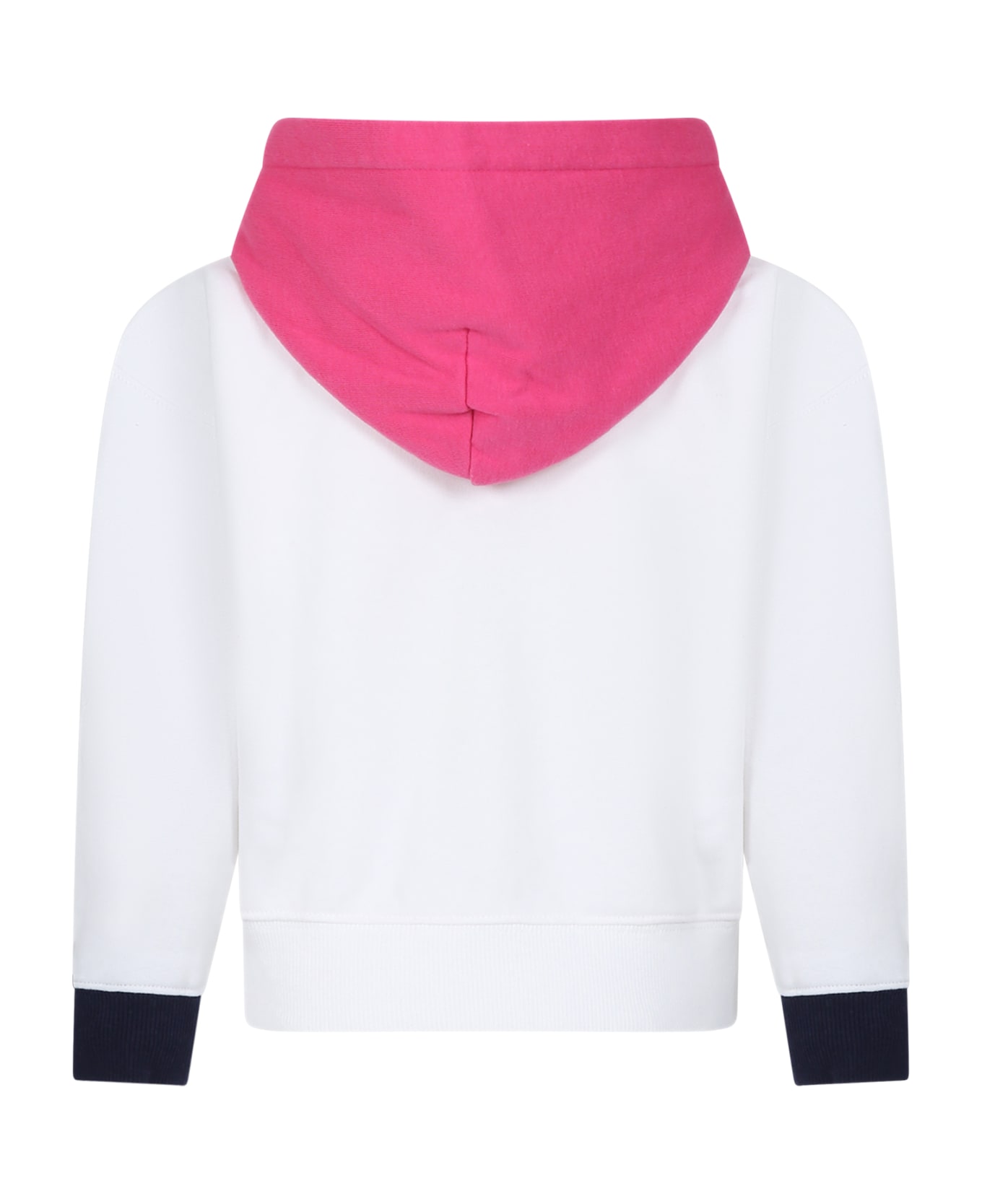 Ralph Lauren White Sweatshirt For Girl With Polo Bear - White