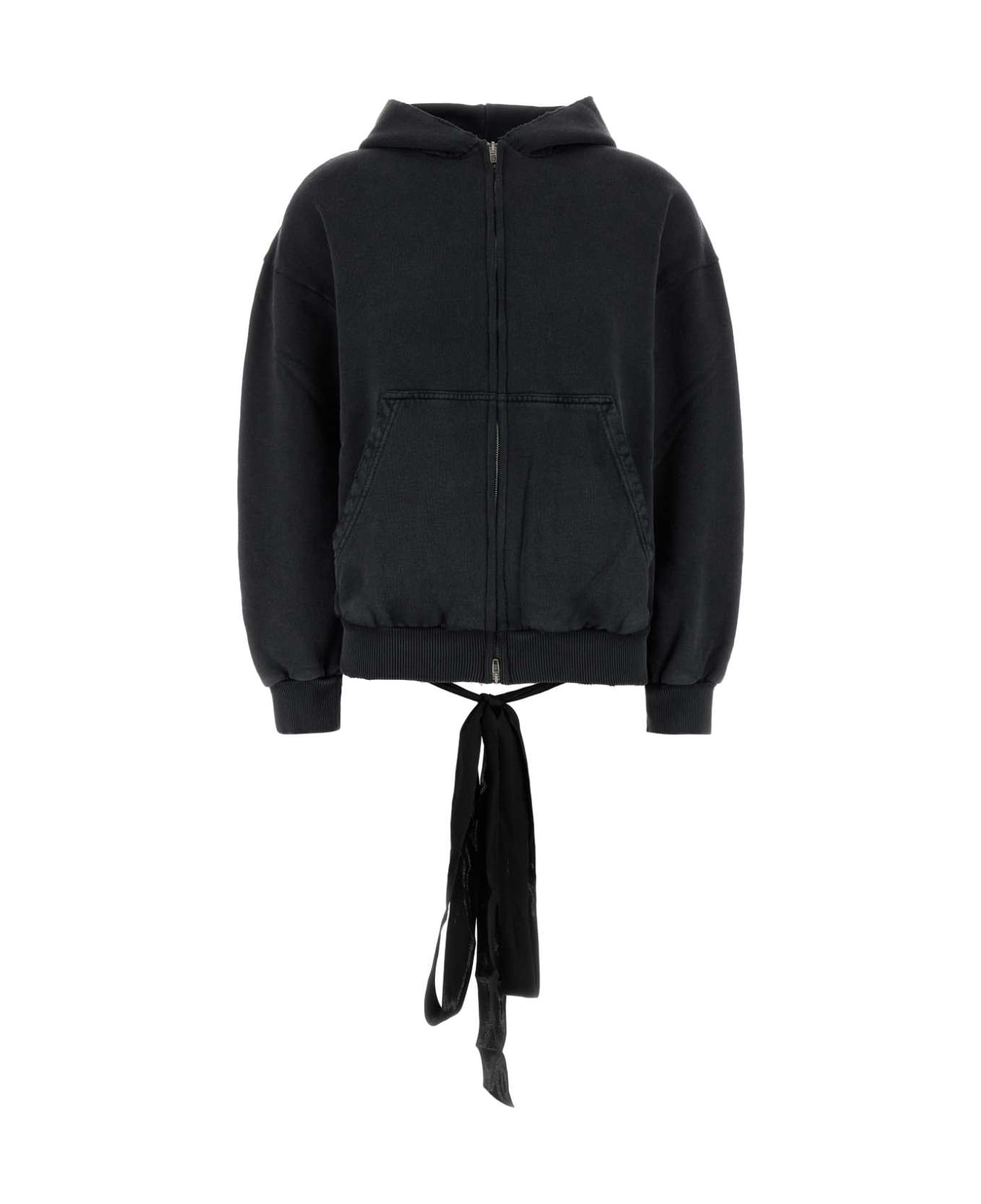 Balenciaga Graphite Cotton Sweatshirt - FADED WASHED BLACK