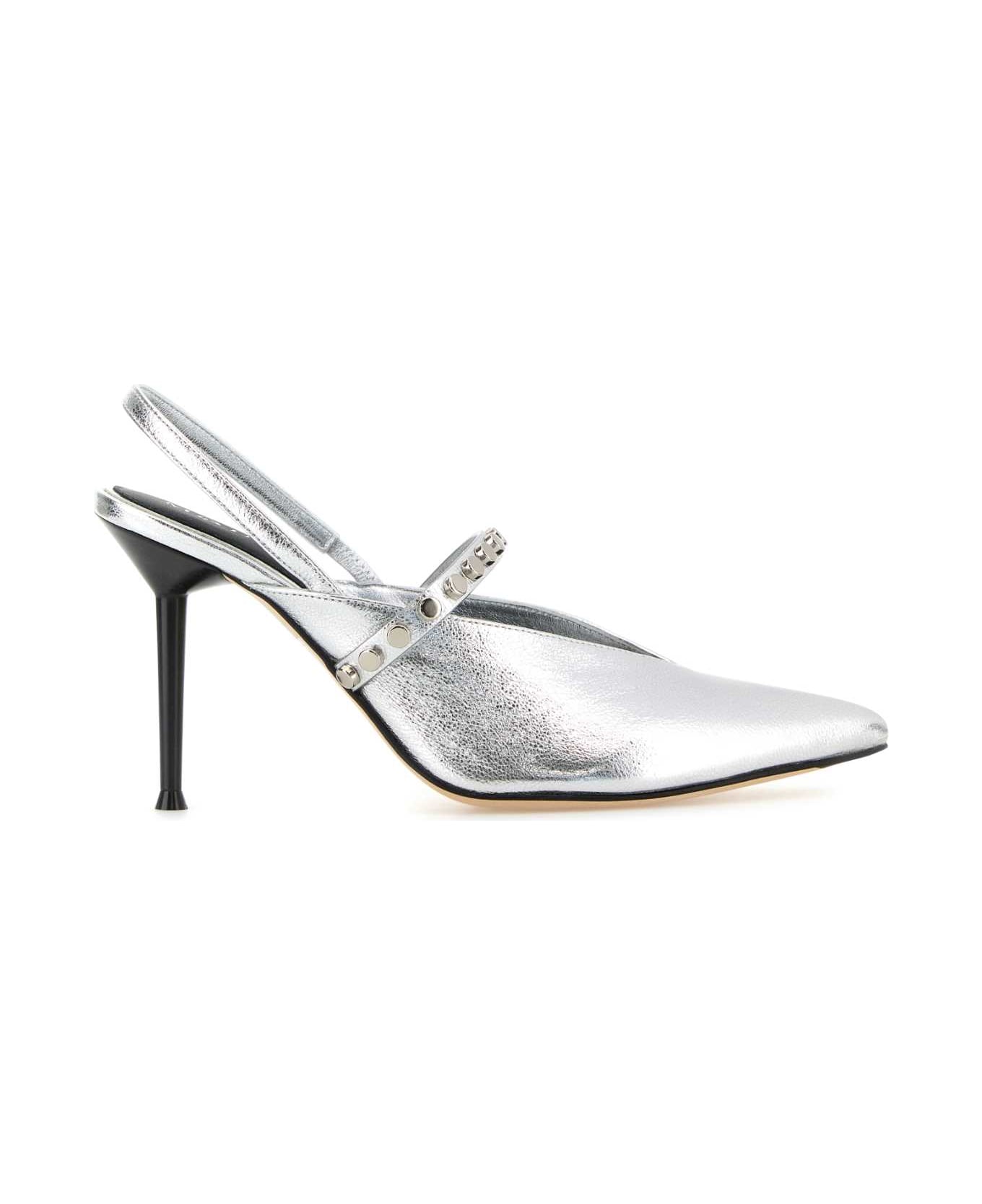 Alexander McQueen Silver Leather Revel Pumps - SILVERSILVER