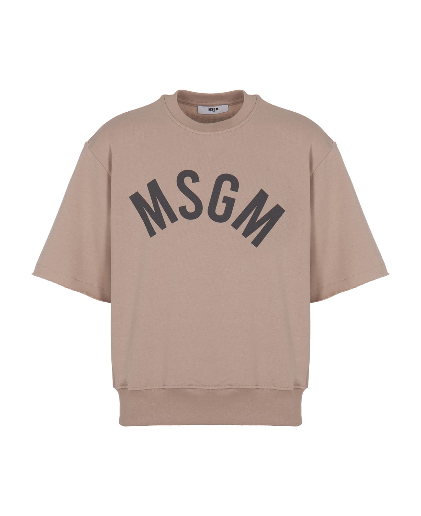 MSGM Sweatshirt With Print - Beige ニットウェア＆スウェットシャツ