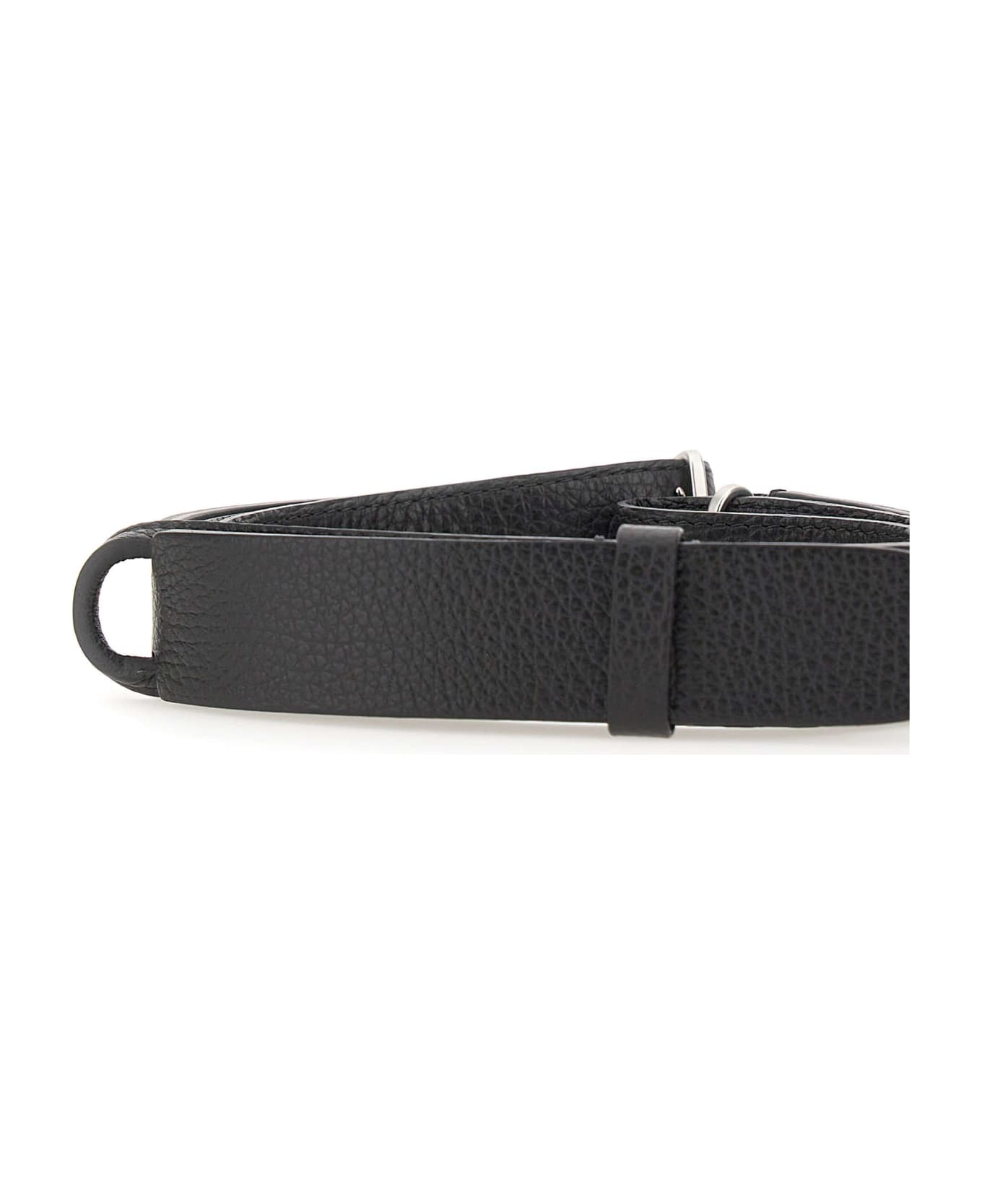 Orciani "nobukle Micron" Leather Belt - BLACK