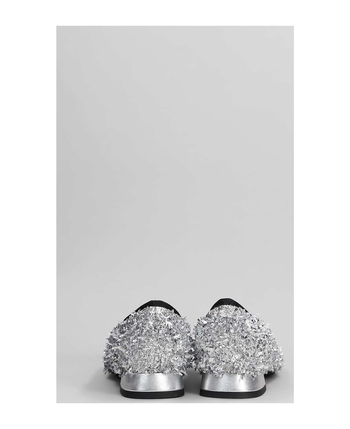 Roberto Festa Sisko Ballet Flats In Silver Leather And Fabric - silver