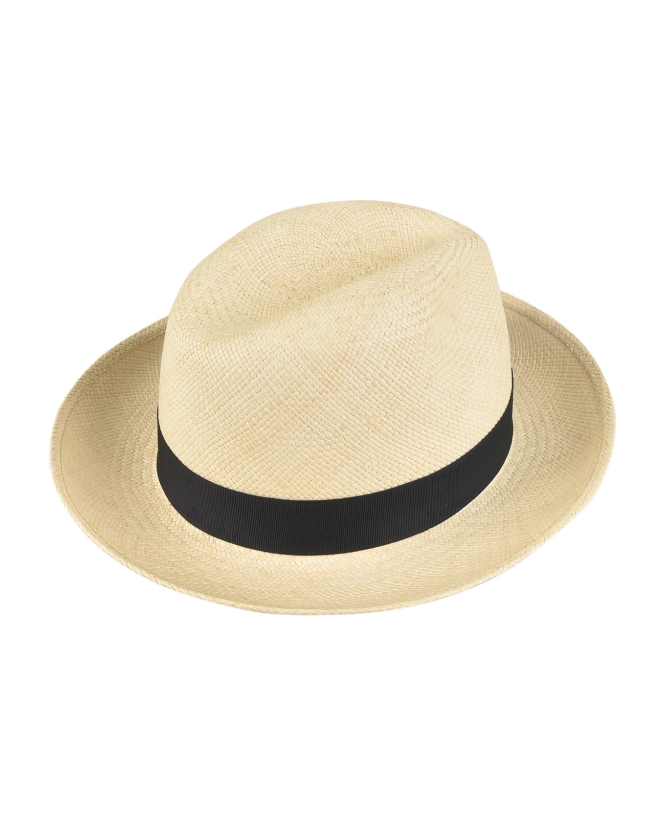 Borsalino Woven Round Hat - Natural 帽子
