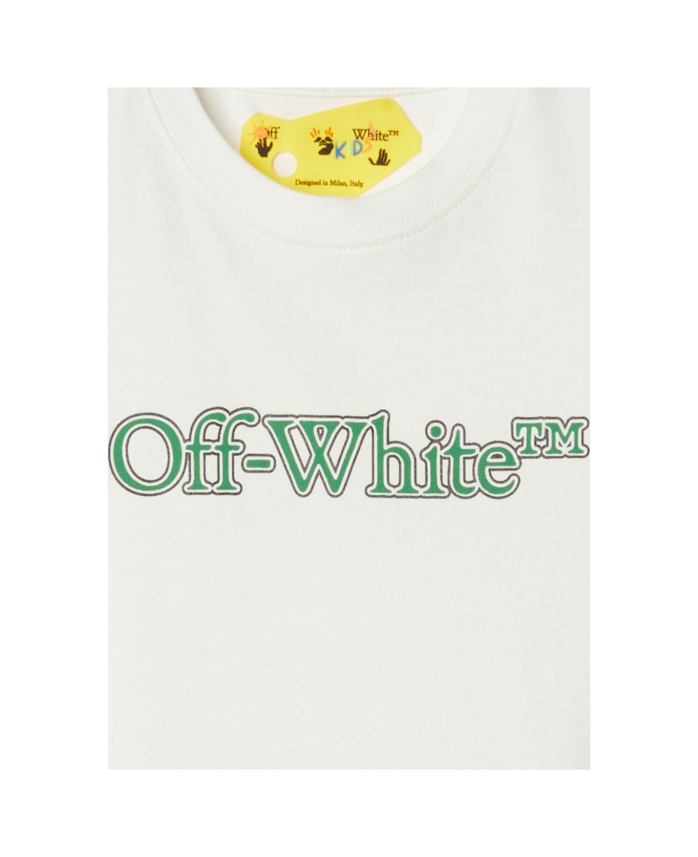 Off-White Off White T-shirt Bianca In Jersey Di Cotone Bambino - Bianco