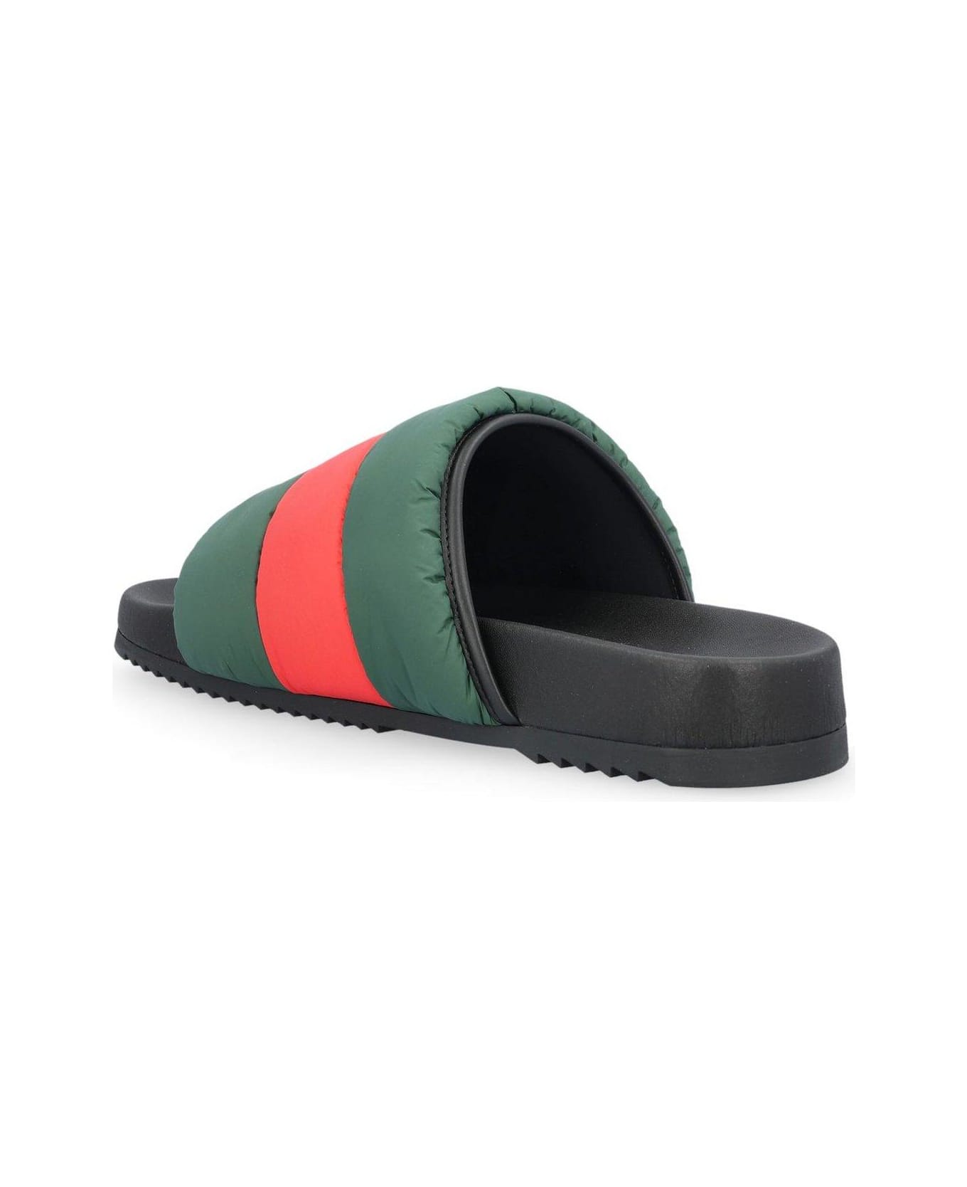 Gucci Padded Web Slide Sandals - Nero