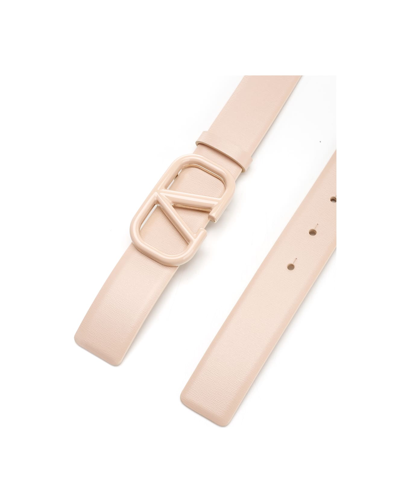 Valentino Garavani Nude Pink 'v Logo' Belt - Beige