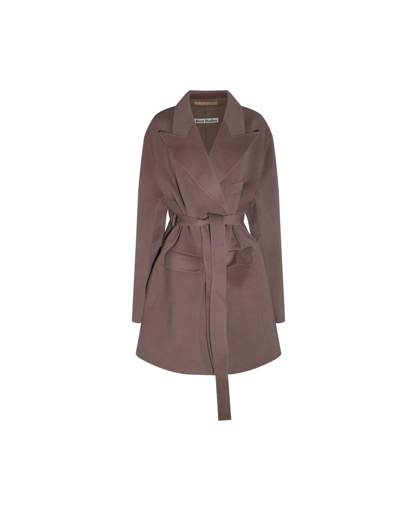 Acne Studios Long-sleeved Belted Coat - DUSTY LILAC