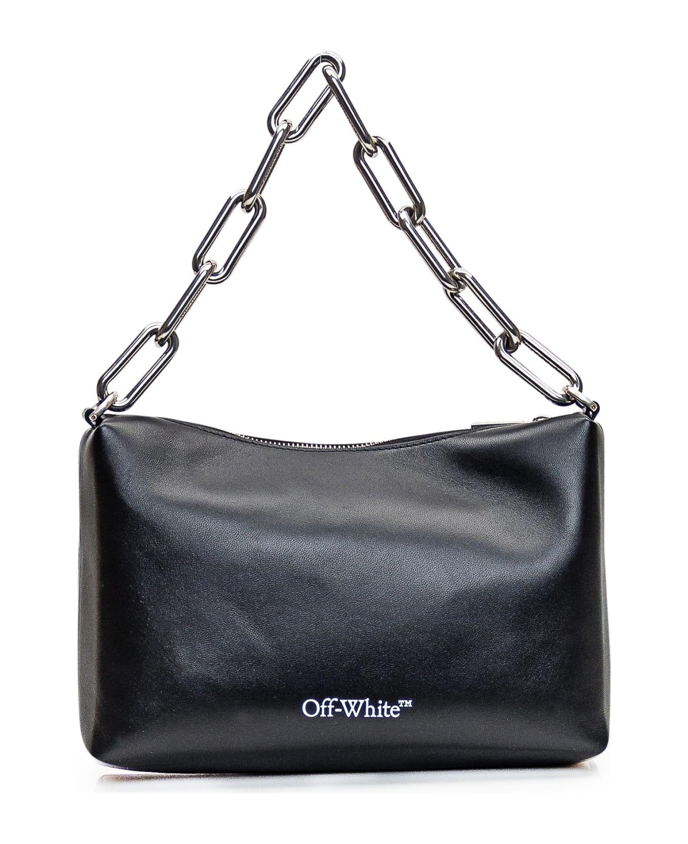 Off-White Pouch With Writing - BLACK SILVER