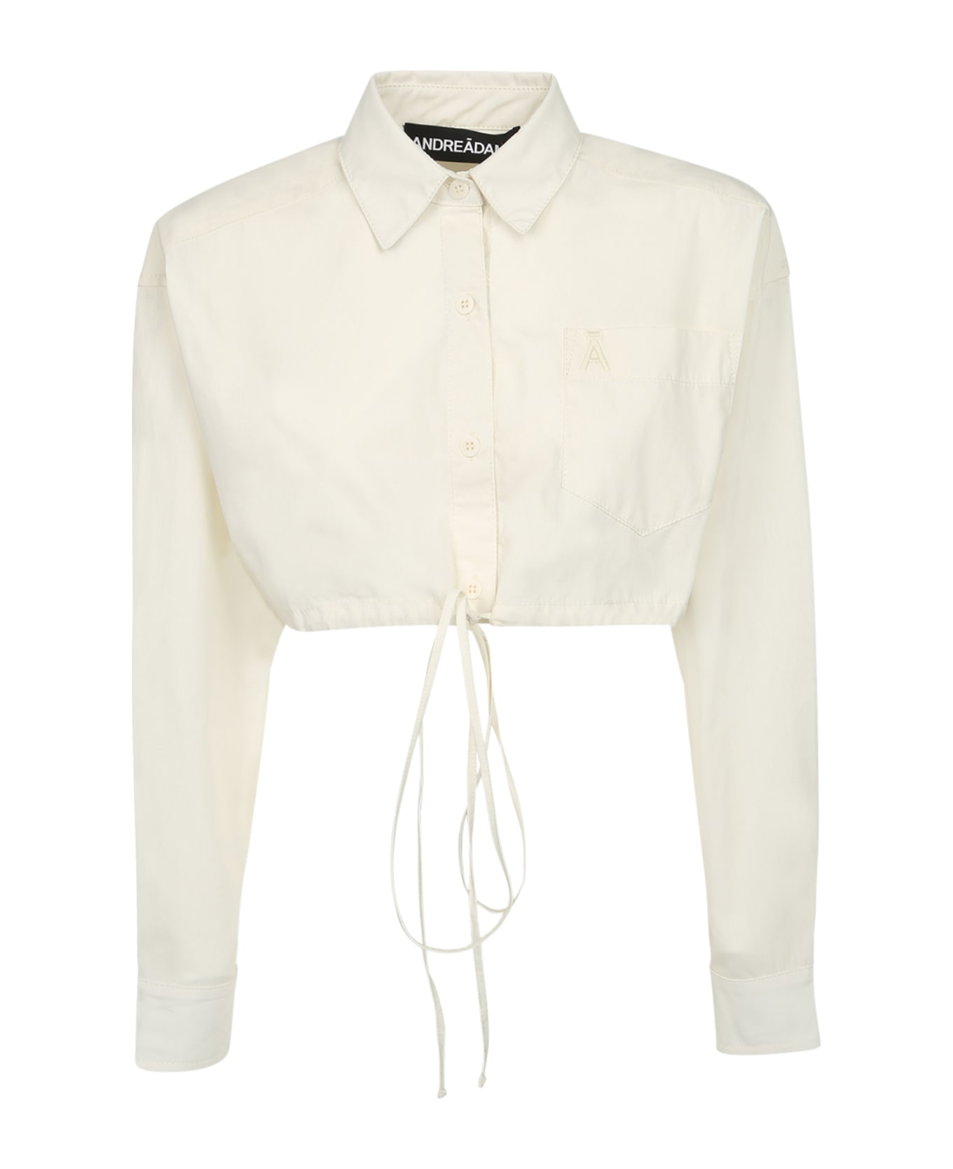 ANDREĀDAMO Cropped Shirt - White