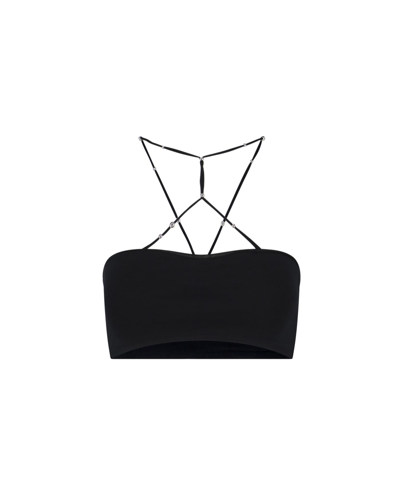 Rotate by Birger Christensen Beaded Cropped Top - Black  