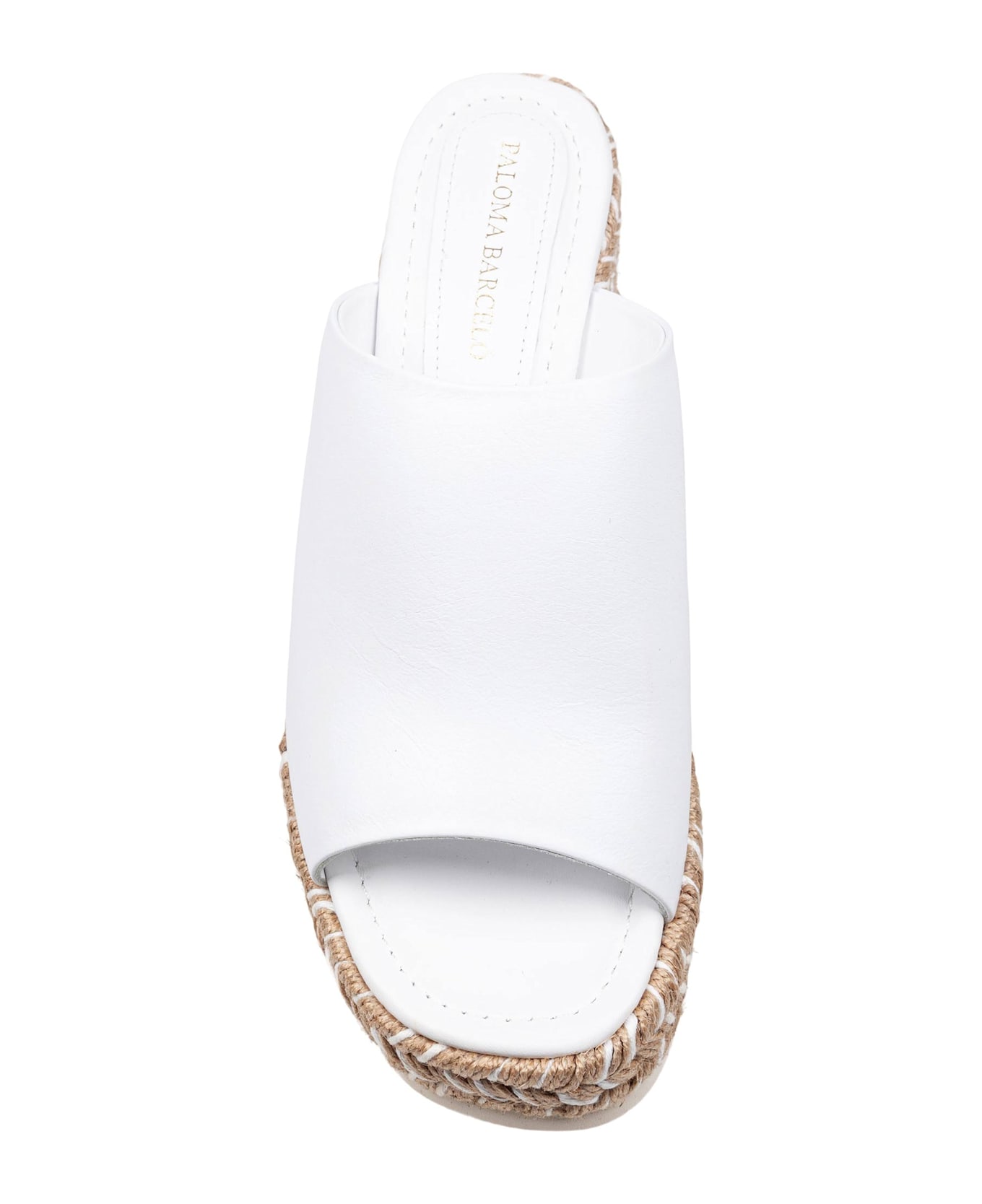 Paloma Barceló Paloma Alide Sandal In Leather With Rope Wedge - White