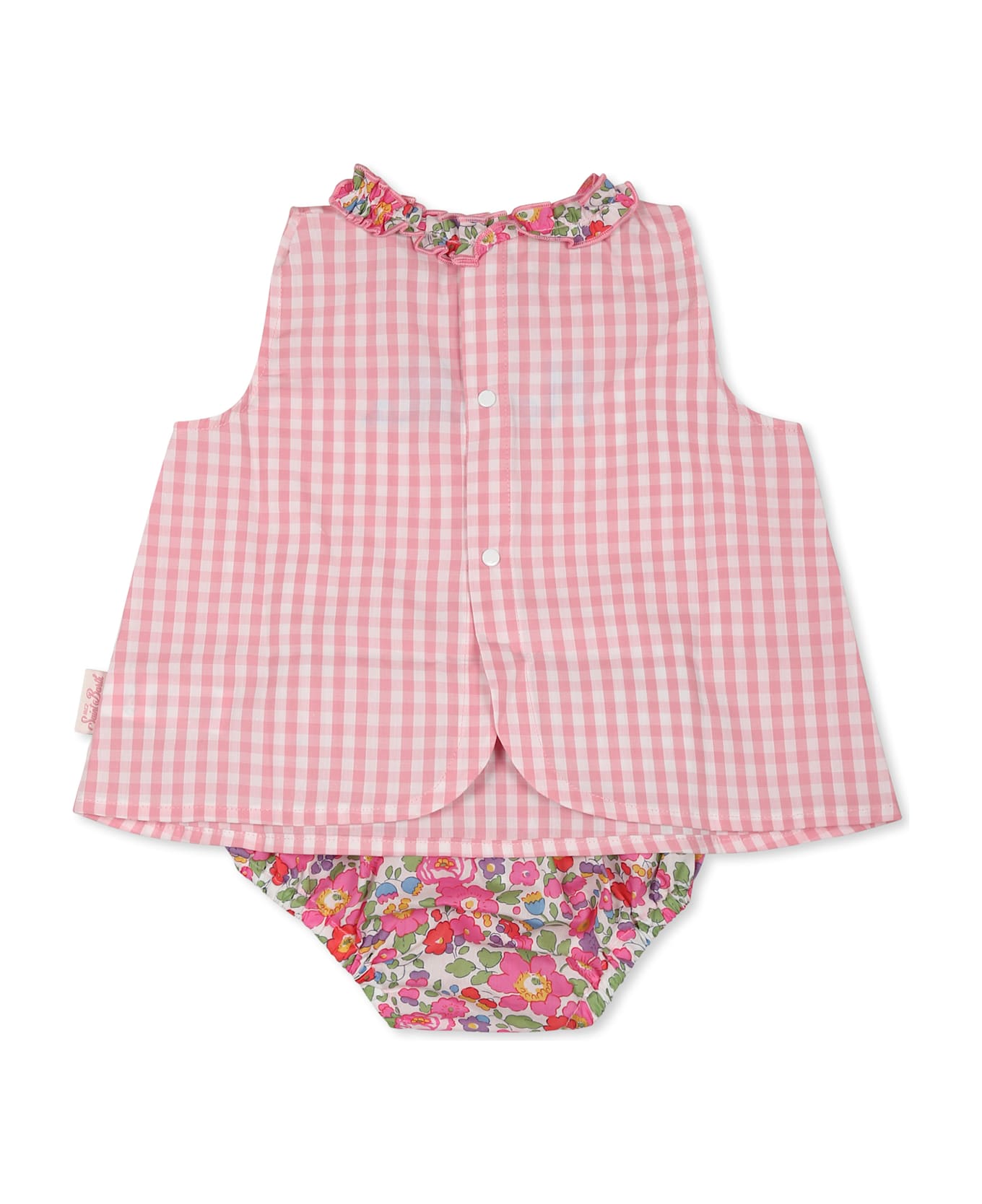MC2 Saint Barth Pink Suit For Baby Girl With Writing - Pink