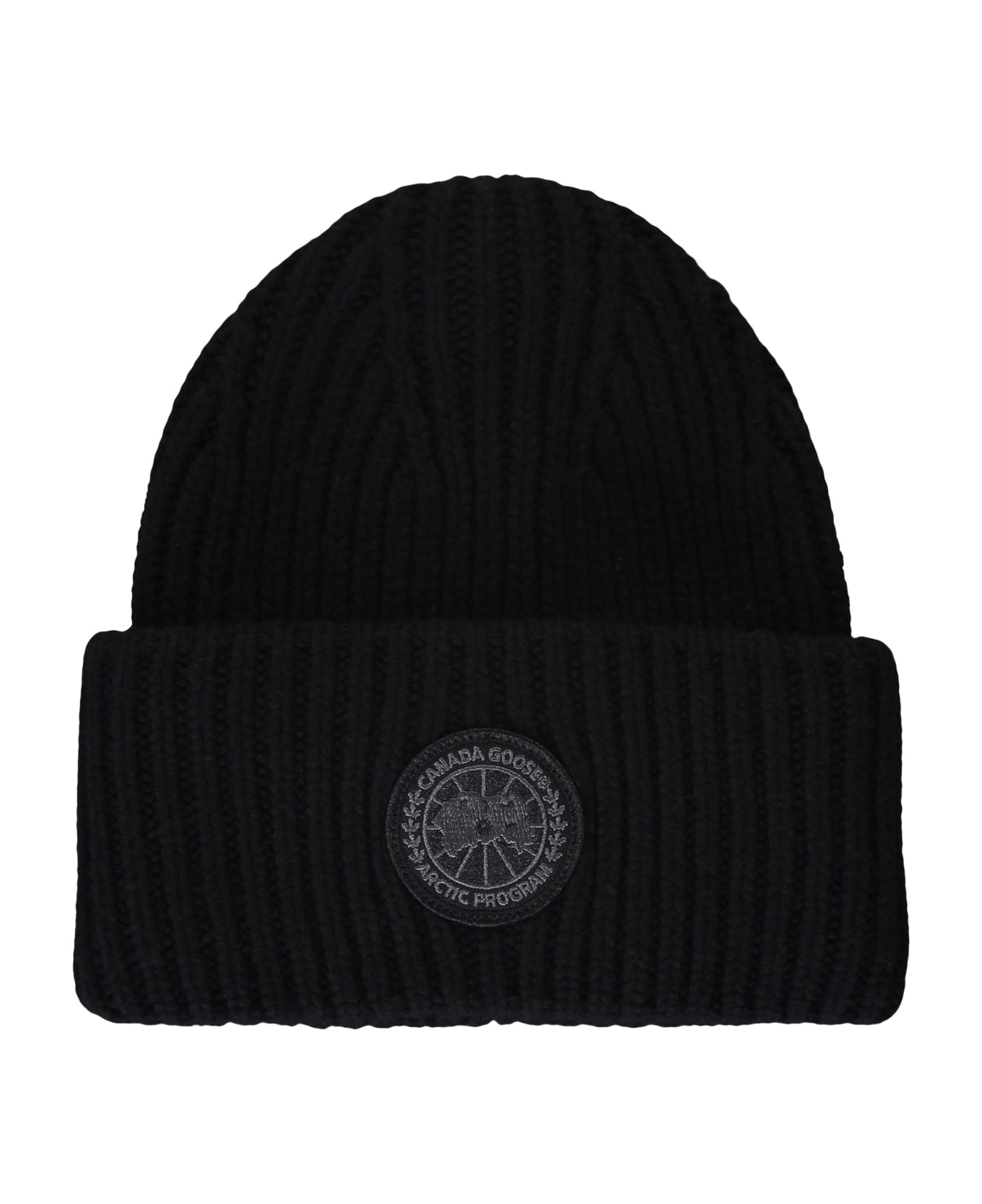 Canada Goose Ribbed Knit Beanie - black