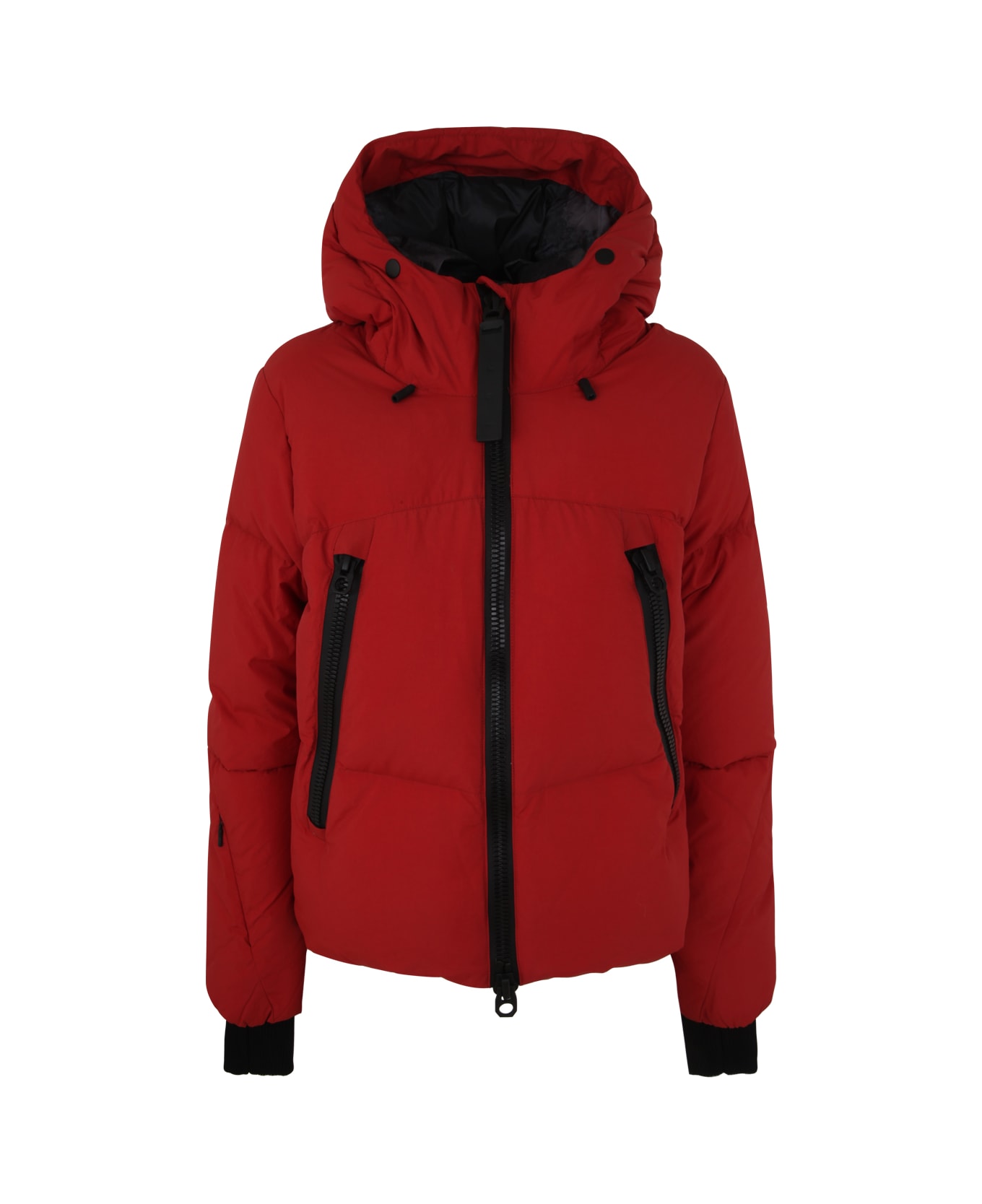 JG1 Padded Jacket With Hood - Red Burn