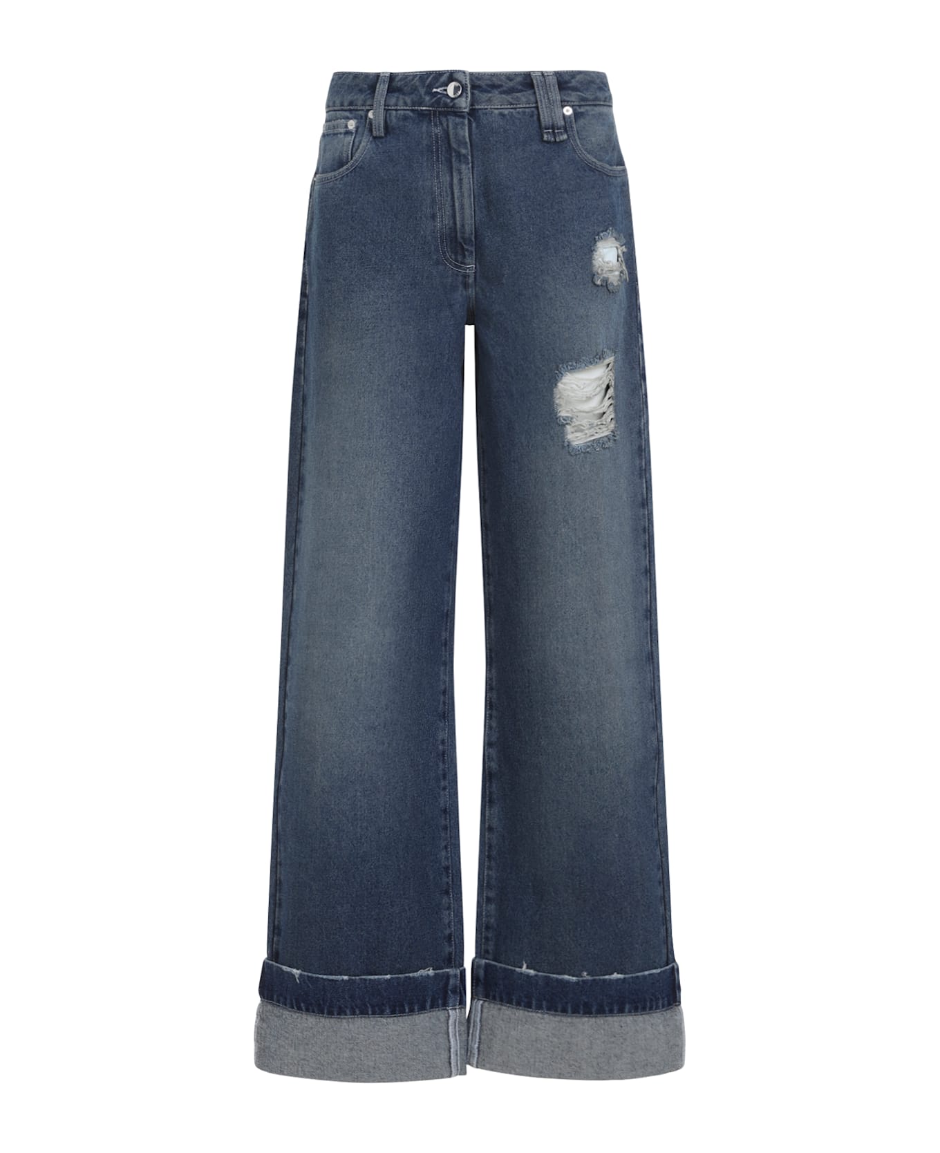 Simone Rocha Distressed Straight Leg Jeans - Distressed Blue