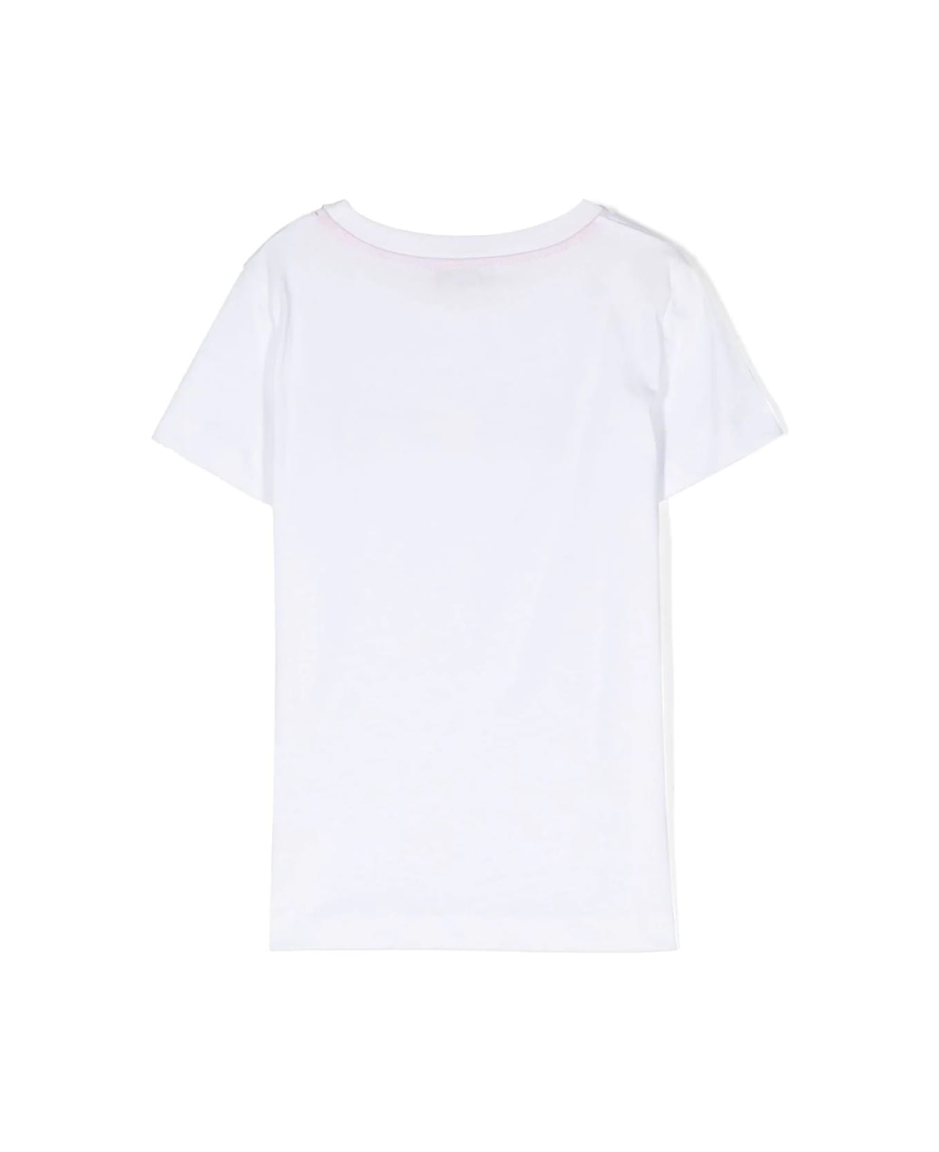 Missoni Kids White T-shirt With Dregrad Hinestone Logo - Mc