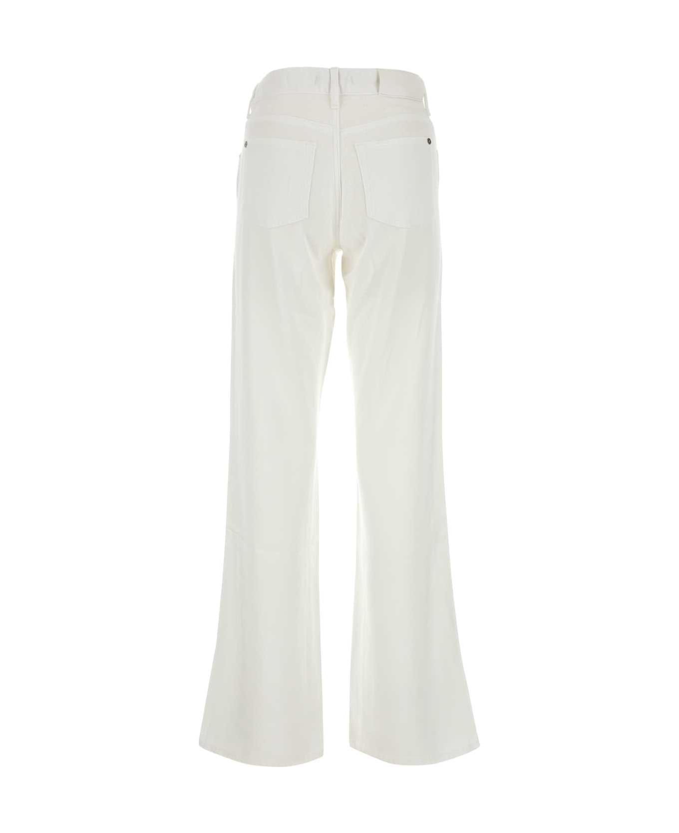7 For All Mankind White Lyocell Tess Pant - BIANCO