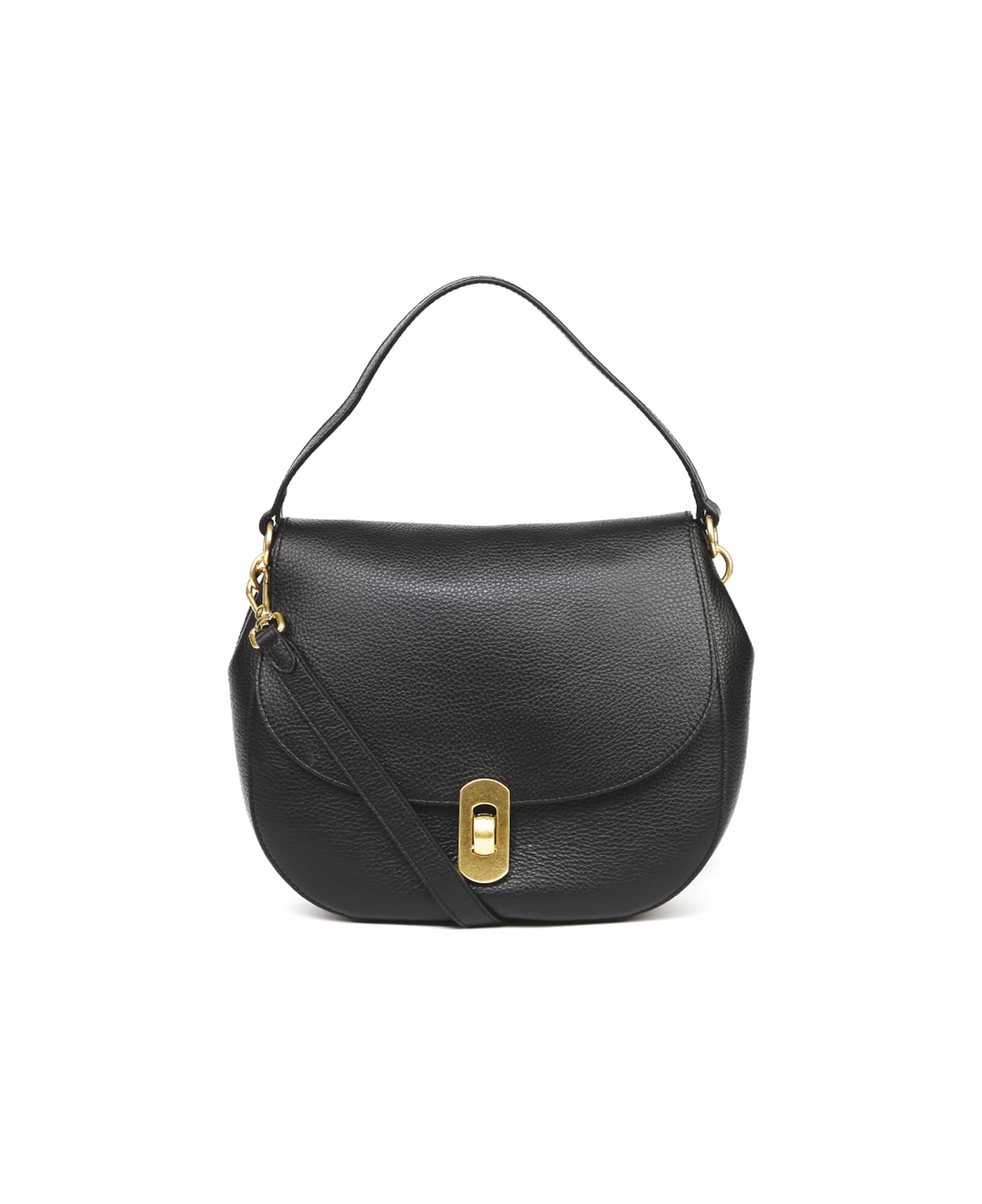 Coccinelle Zaniah Black Leather Shoulder Bag | italist, ALWAYS LIKE A SALE