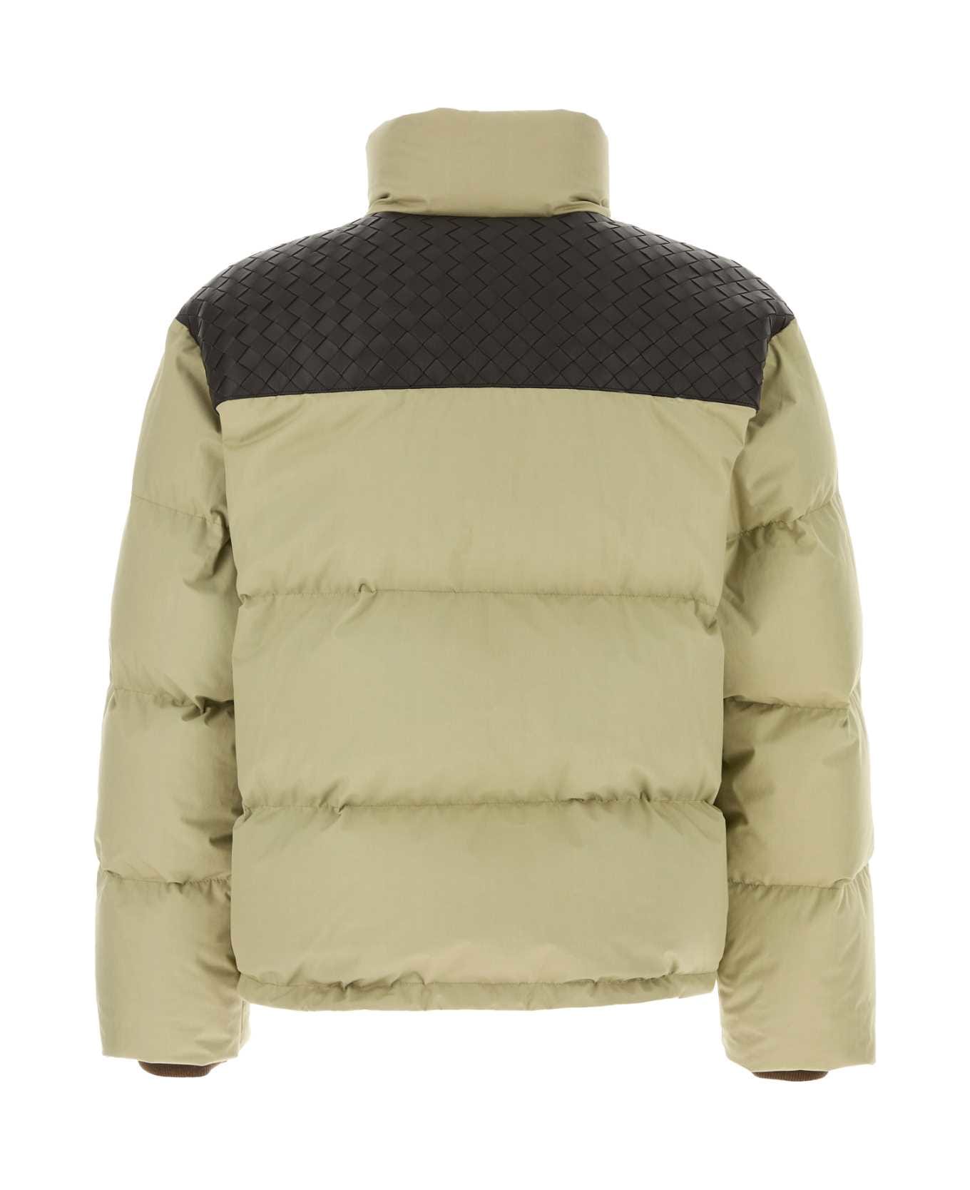 Bottega Veneta Beige Poplin Down Jacket - TRAVERTINE