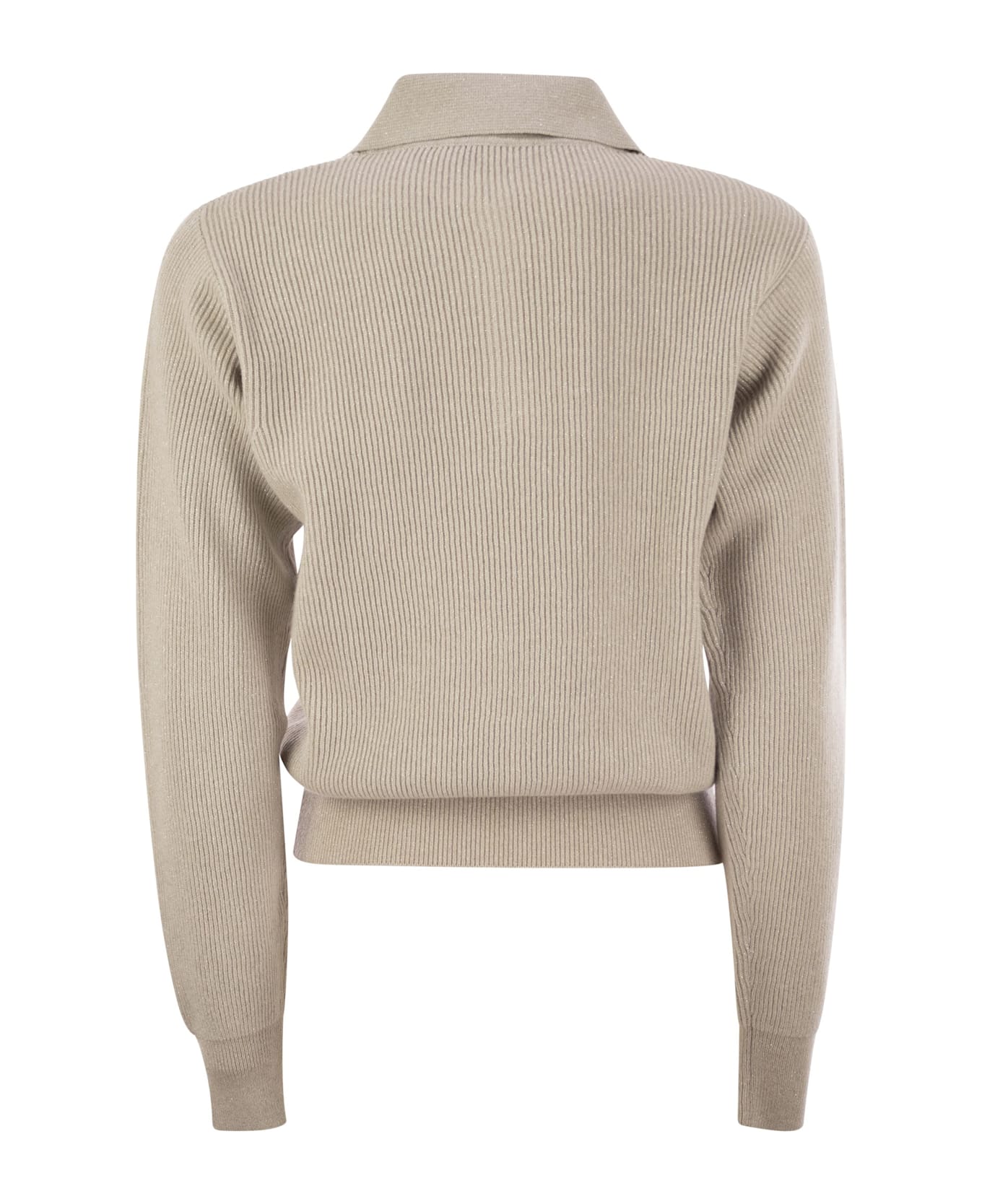 Fabiana Filippi Ribbed Knit With Polo Neck - NEUTRALS