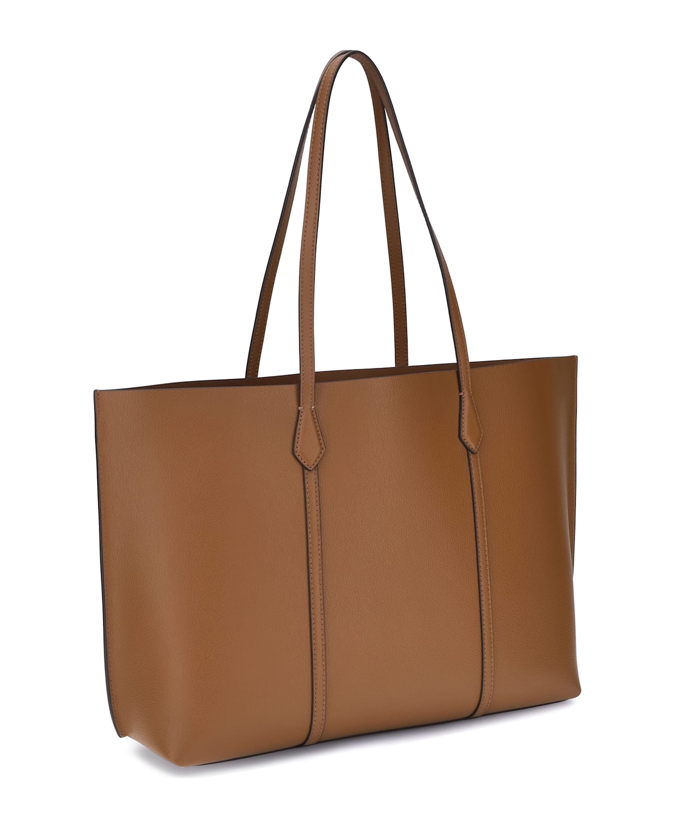 トートバッグ Tory Burch Perry Shopper Bag - Tory Burch - Cotton - Brown Small Perry Triple-Compartment Tote Bag, Light Umber | Tory
