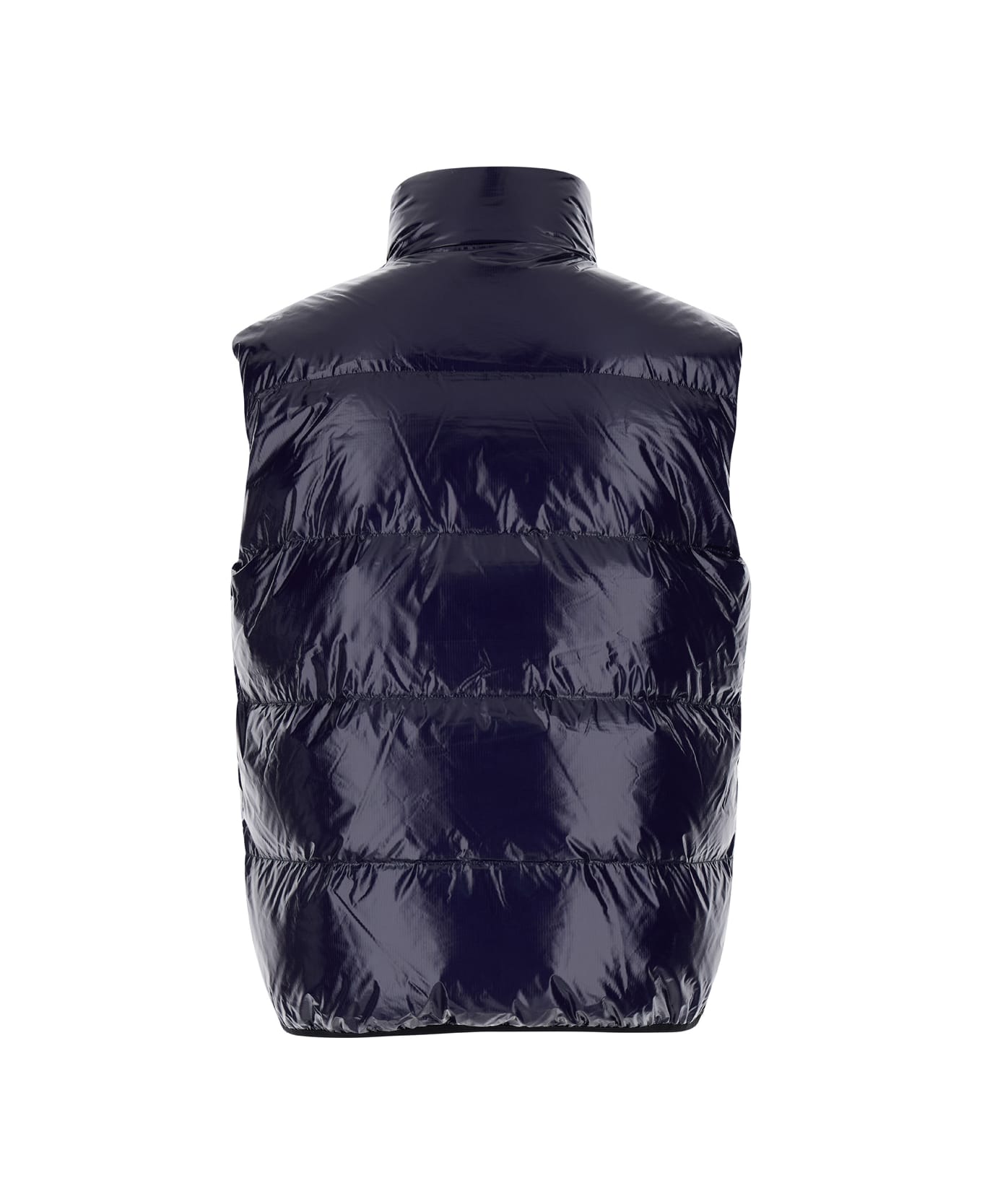 Dsquared2 Blue Sleeveless Down Jacket With Dsq2 Logo Patch In Polyamide Man - Blu