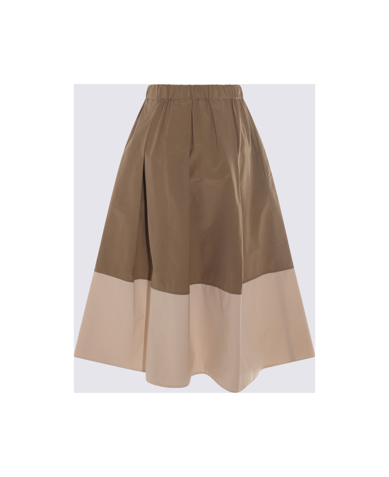 Antonelli Brown And Cream Cotton Skirt