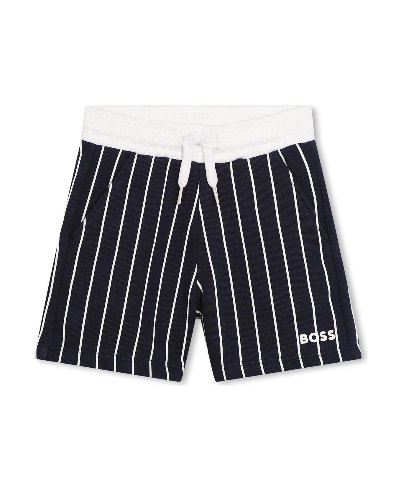 Hugo Boss Striped Shorts - Blue ボトムス