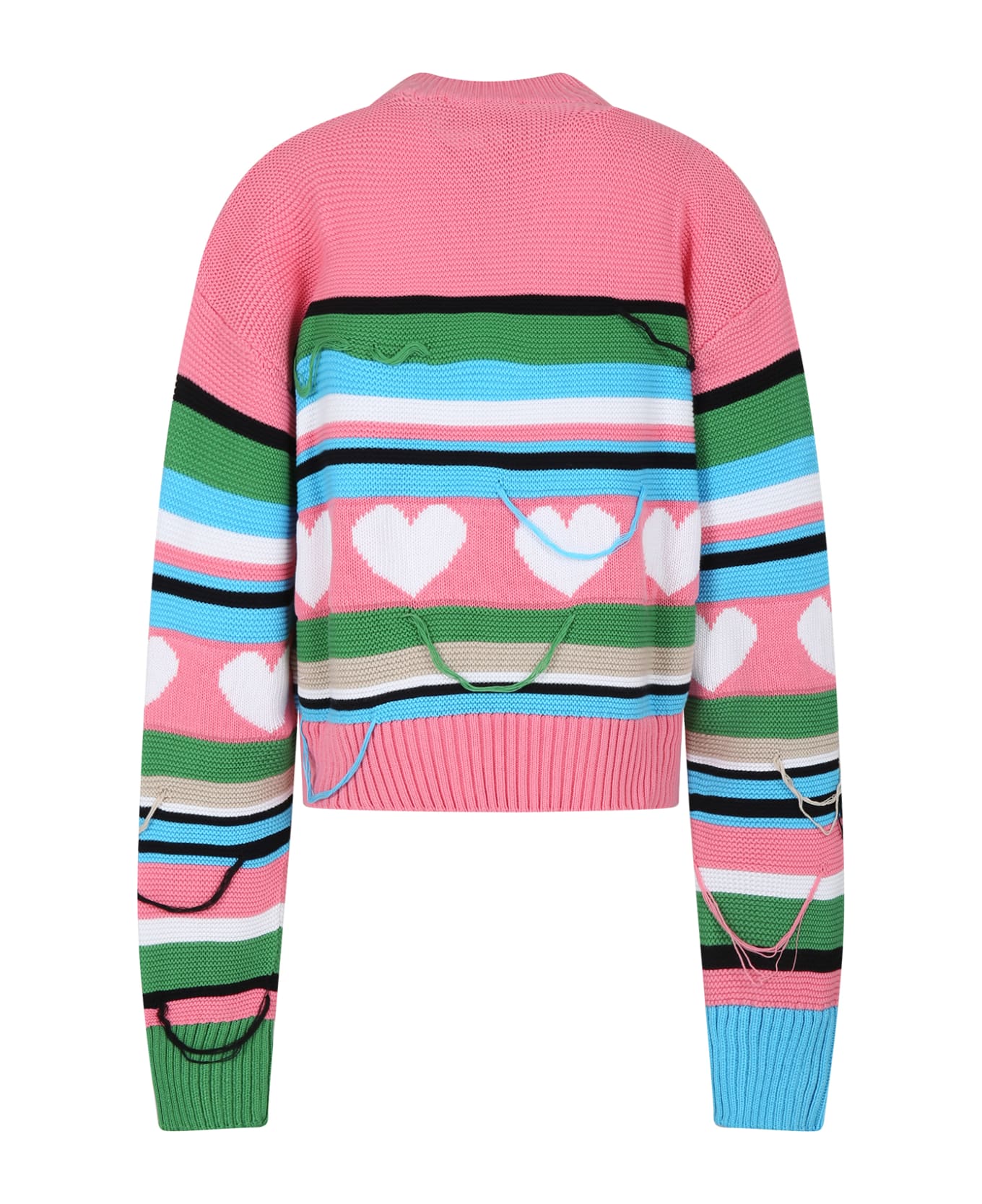 MSGM Pink Sweater For Girl With Logo - Pink