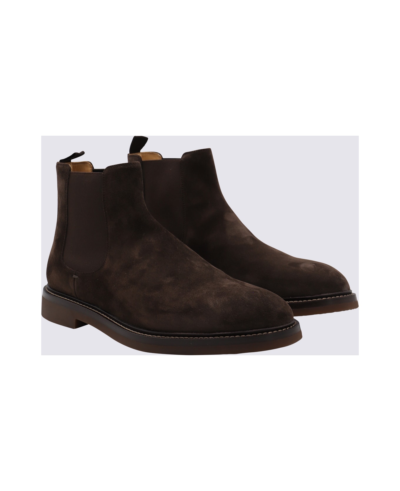 Brunello Cucinelli Dark Brown Leather Boots - Brown