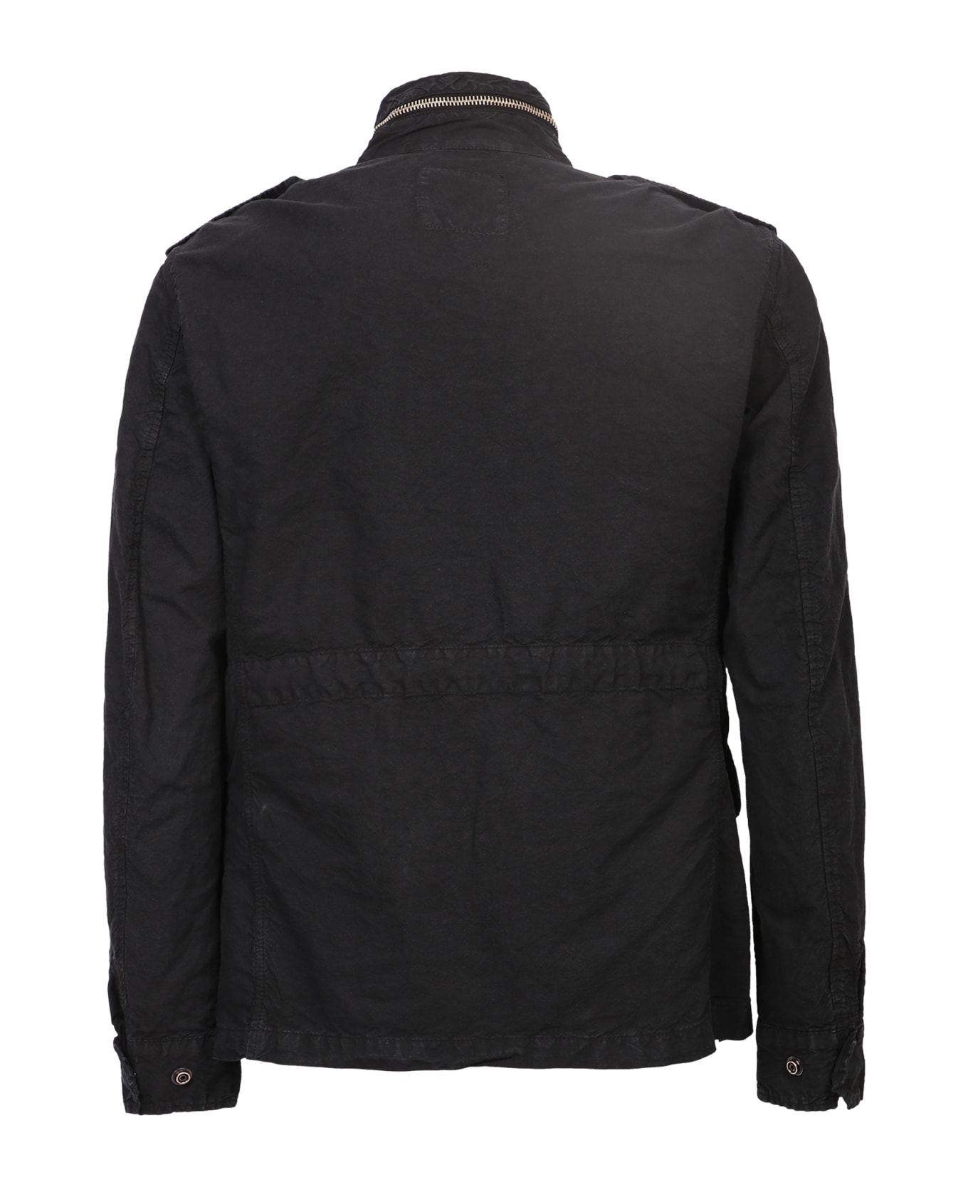 Original Vintage Style Flap Pockets Jacket - Black