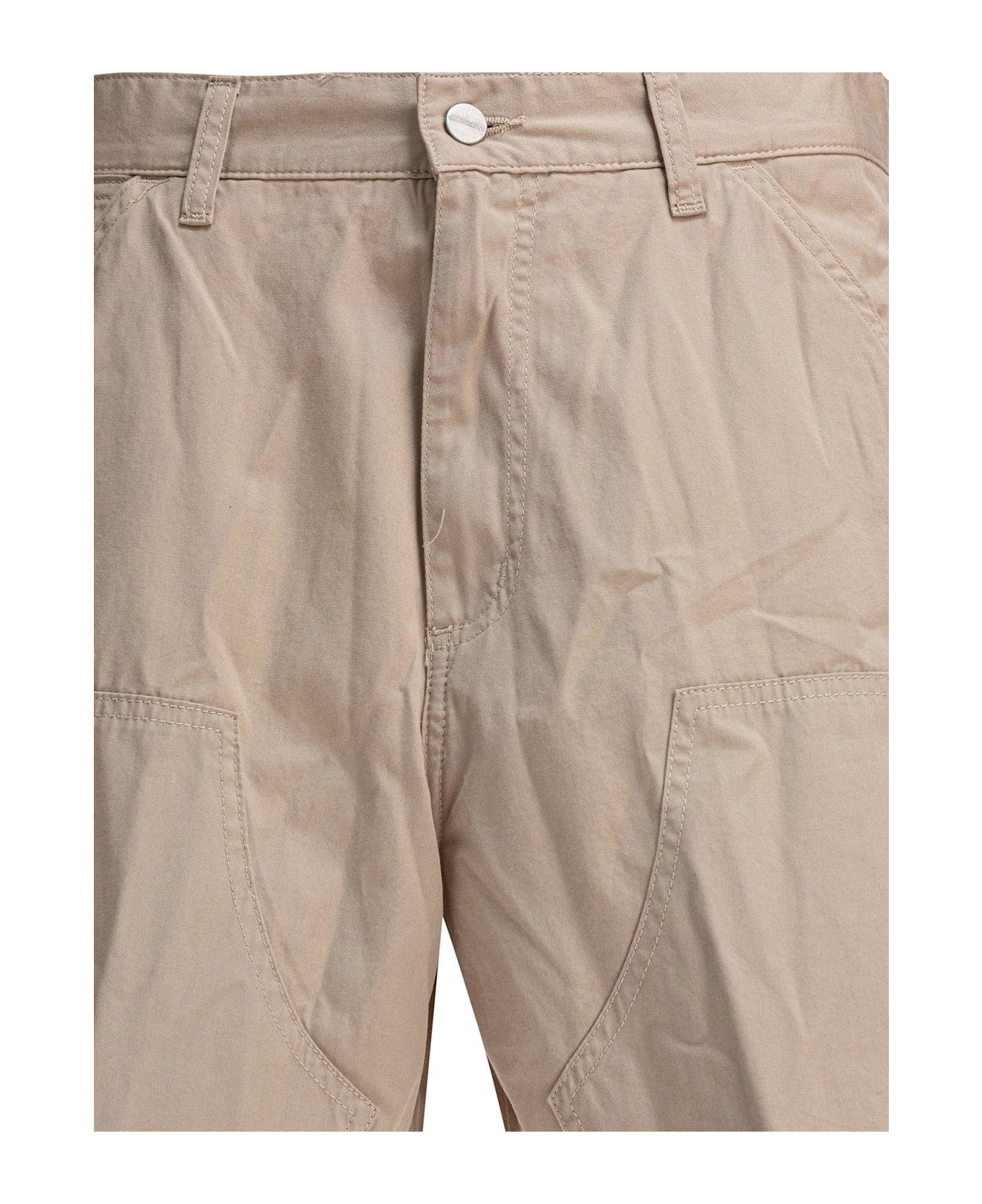 Carhartt Double Knee Shorts In Beige Cotton